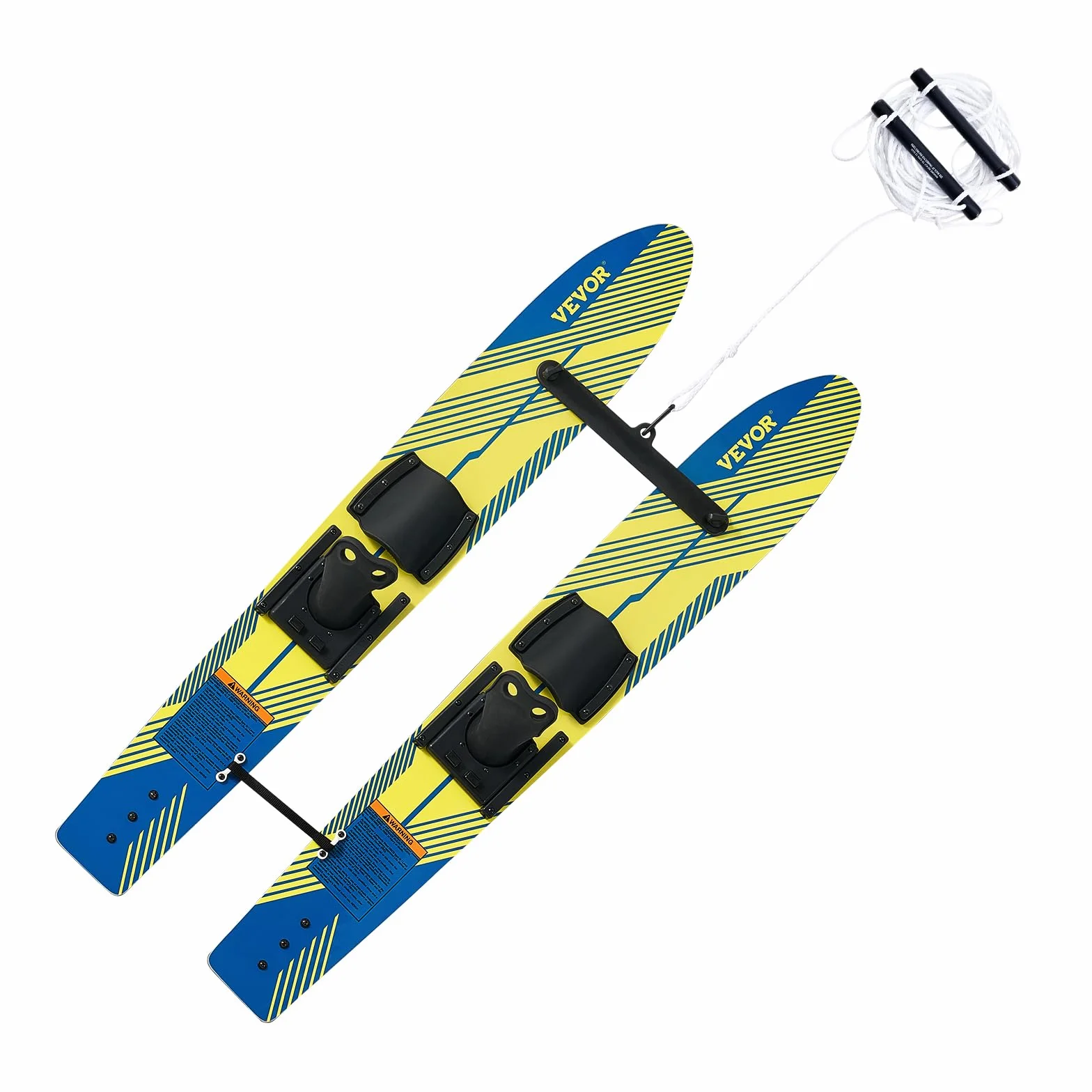 VEVOR Combo Skis Nautiques 116,8 cm, Matériels de Ski Nautique avec Fixations Réglables X-7, Corde à Double Poignée et Barre Stabilisatrice Amovible, Ensemble d'Entraînement pour Sport sur l'eau