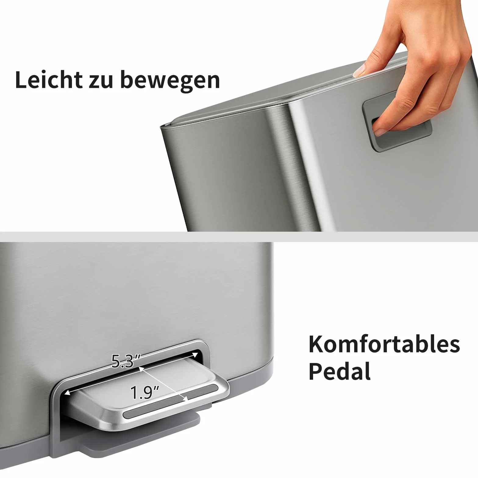 Poubelle de cuisine 30 litres acier inoxydable à pédale avec couvercle