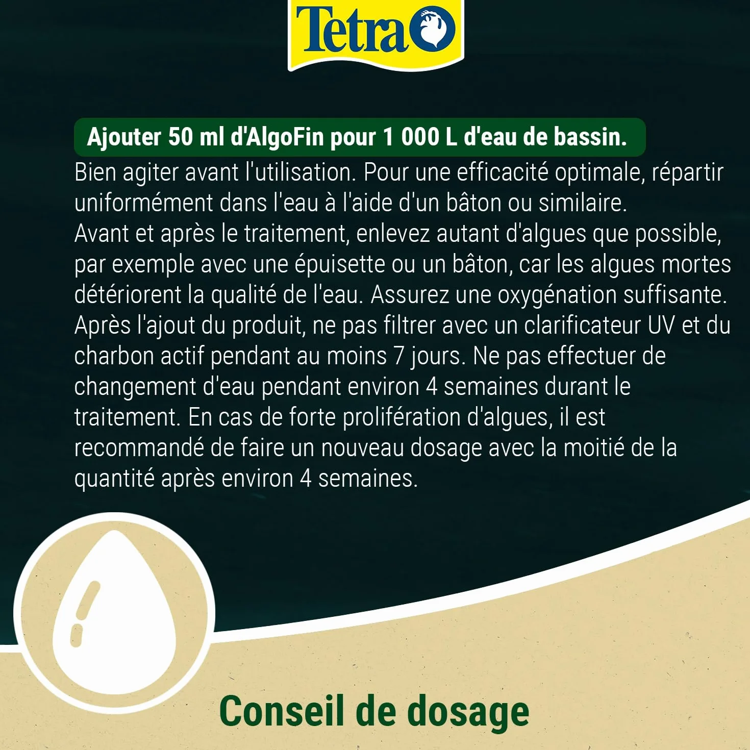 Tetra Pond Algofin Anti Algue Bassin Jardin 500 ml