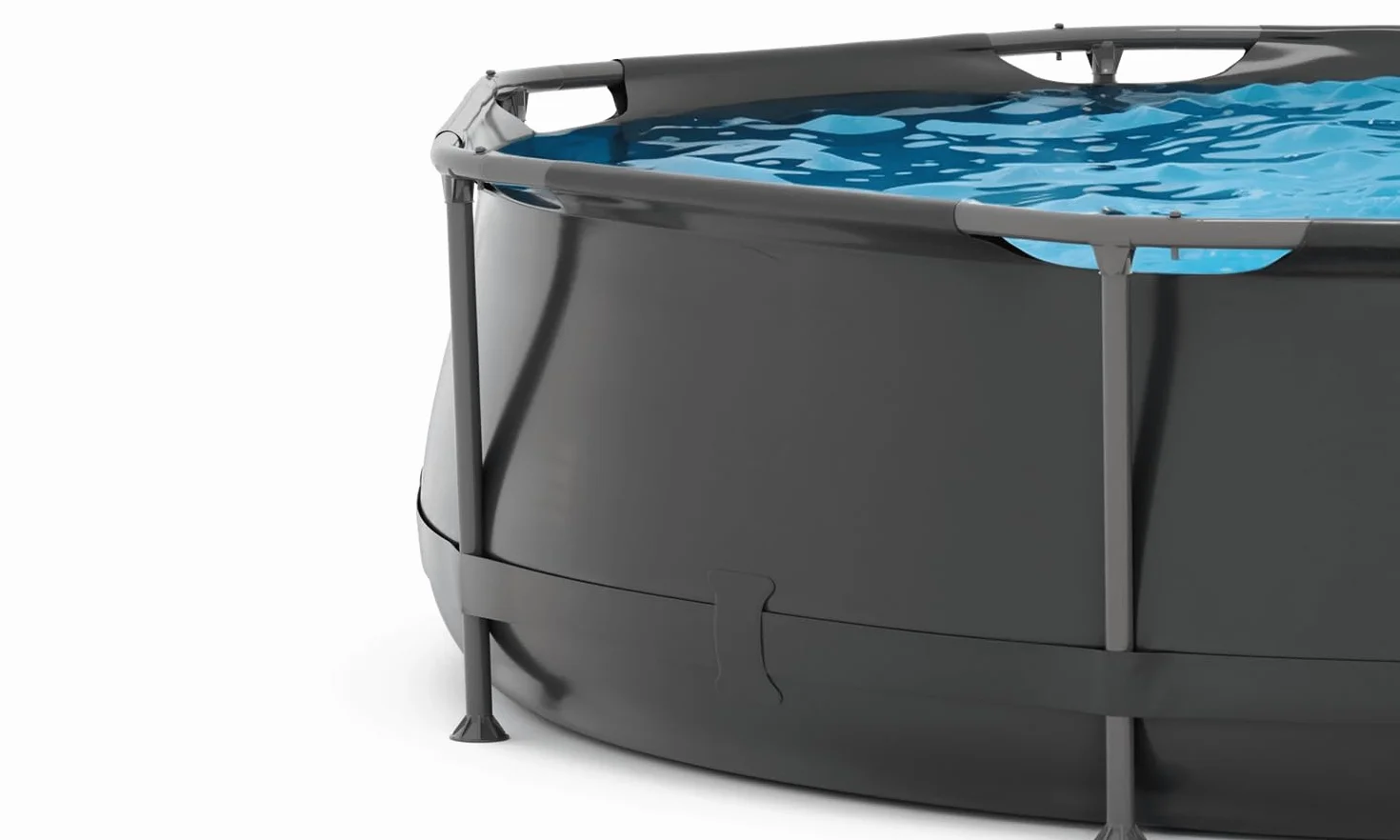 VirtuFit Piscine Ronde Noir Ø244 x 76 cm avec Filtre