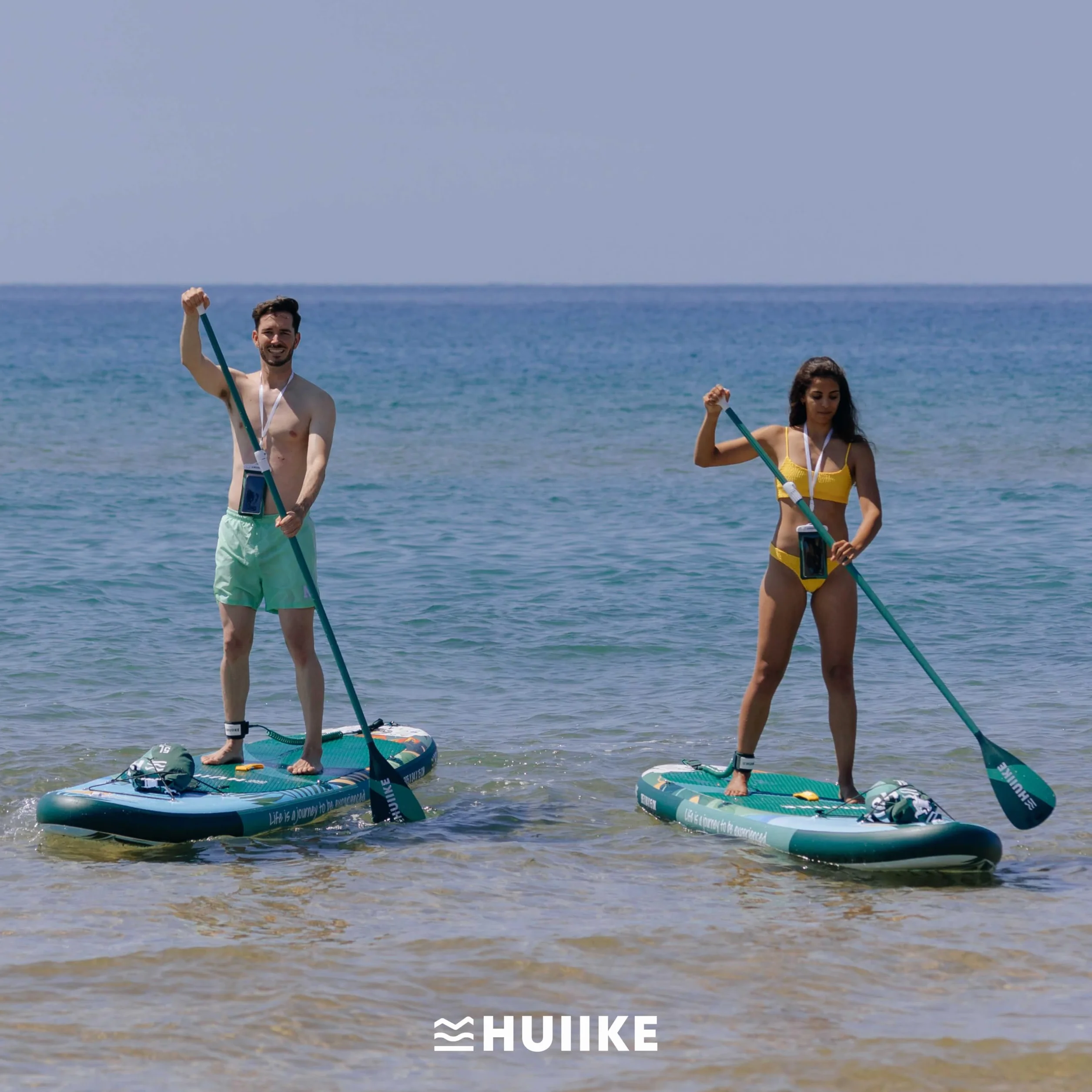 HUIIKE Pagaie Paddle 2 en 1 en Aluminium Pagaies de Stand Up Paddle Détachable 4-Pièces, Sup Accessoire Rame Réglable | Double Rame pour Planche Gonflable Facile à Transporter, Accessoires Planche