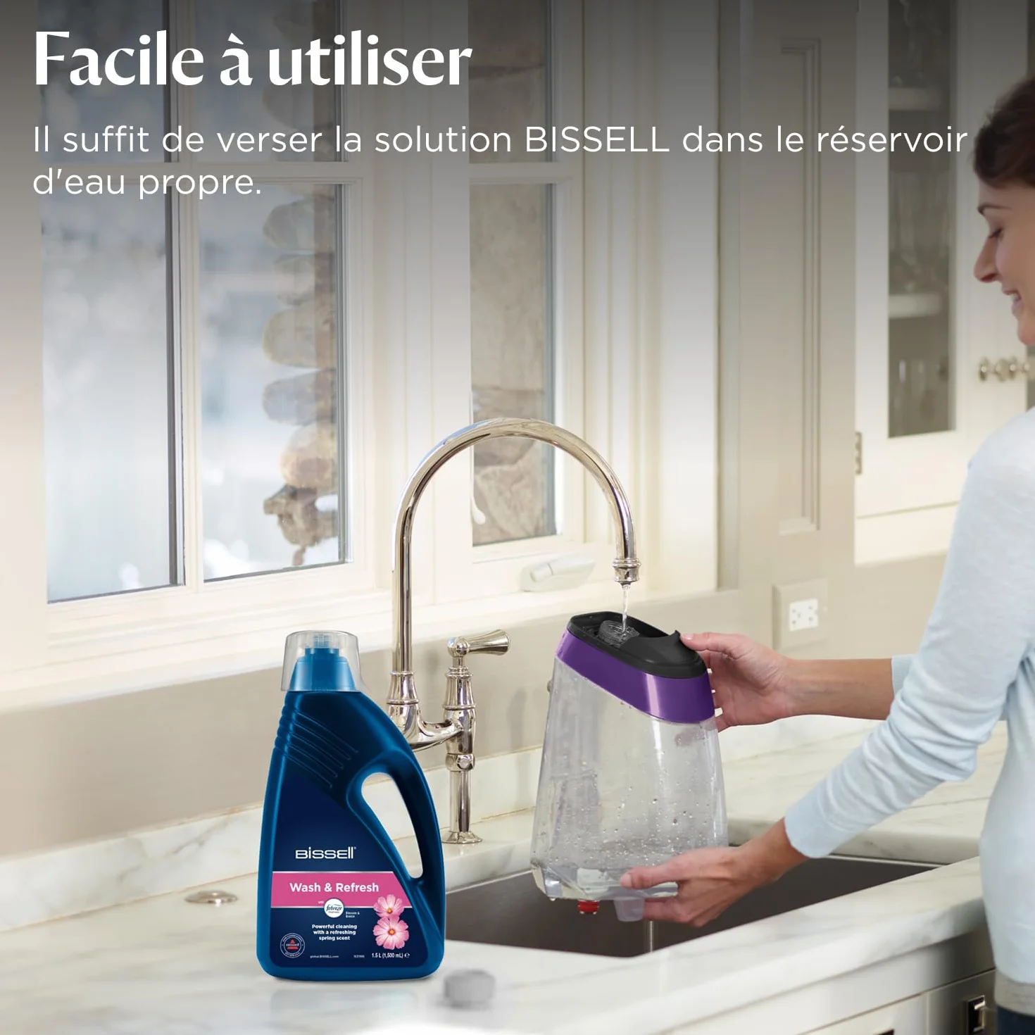 BISSELL 1078N Wash & Refresh Febreze Blossom & Breeze 1,5 L solution nettoyage moquettes tapis