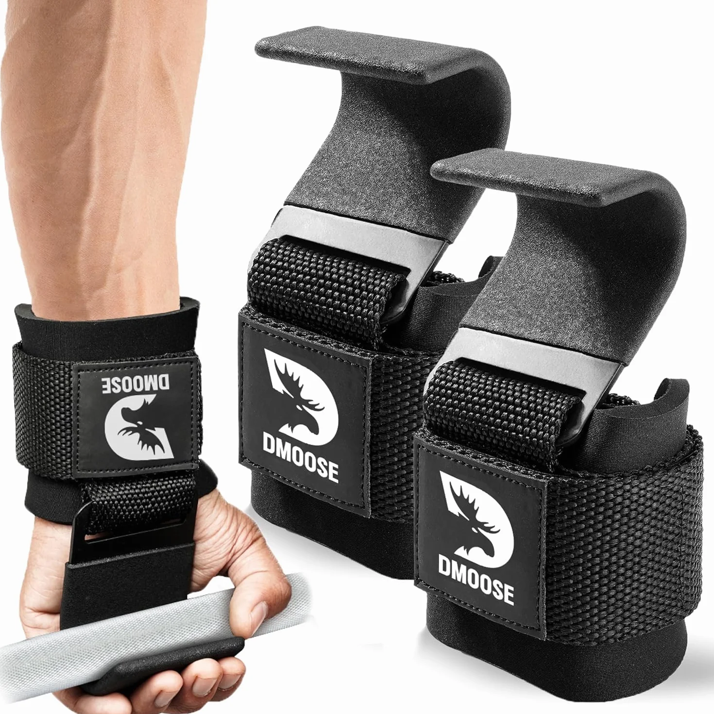 DMoose Crochets De Musculation Paire Sangles Poignet Robustes Pour Soulevés De Terre Tractions