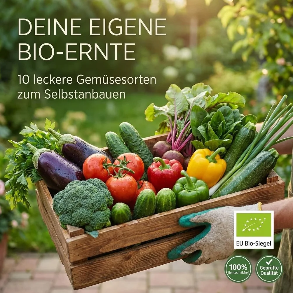 BIO Kit de graines potager 10 variétés légumes - semis biologique prêt à pousser terrasse, balcon, jardin