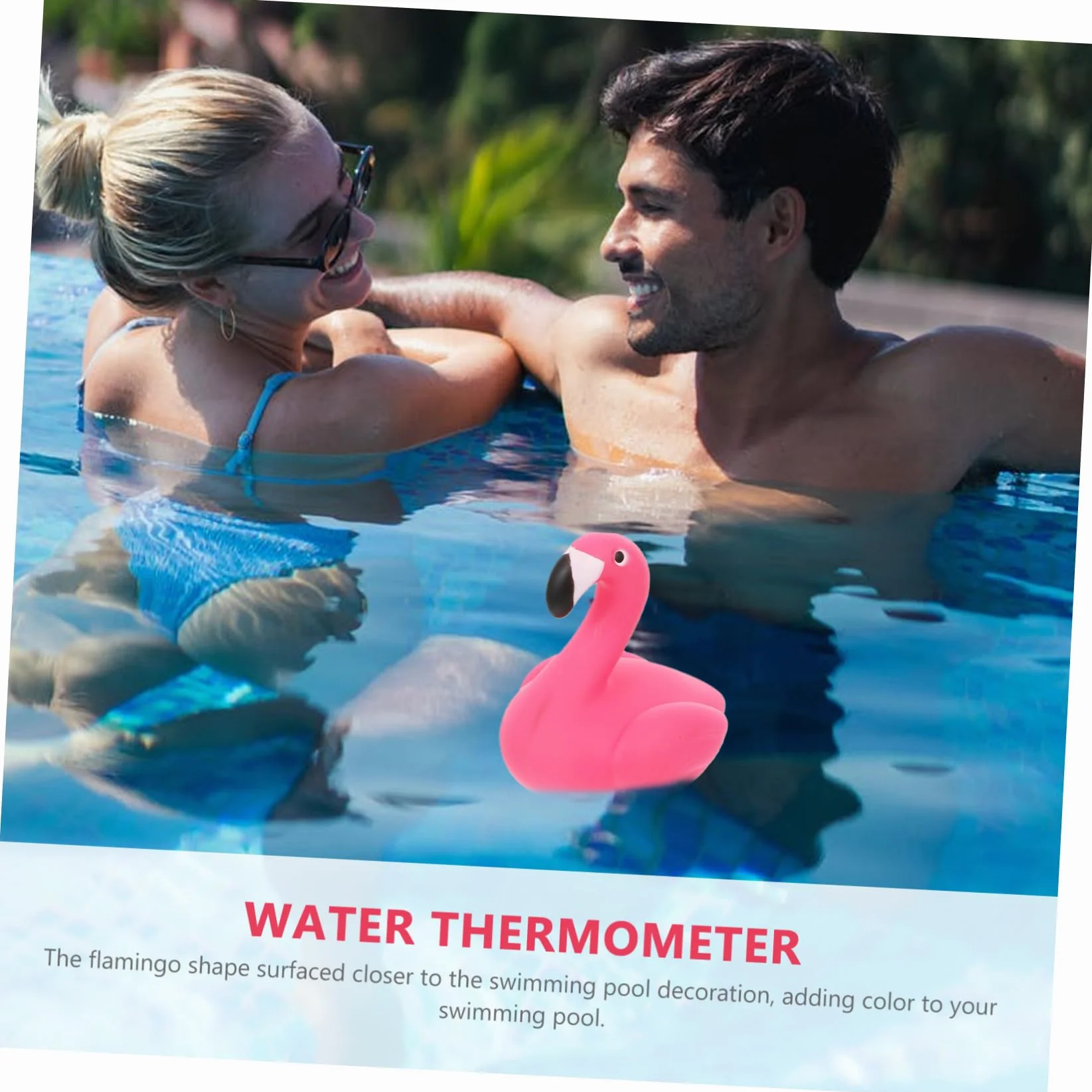 Thermomètre Flottant Forme Flamant Piscine Bain Mesure Rapide Température Eau