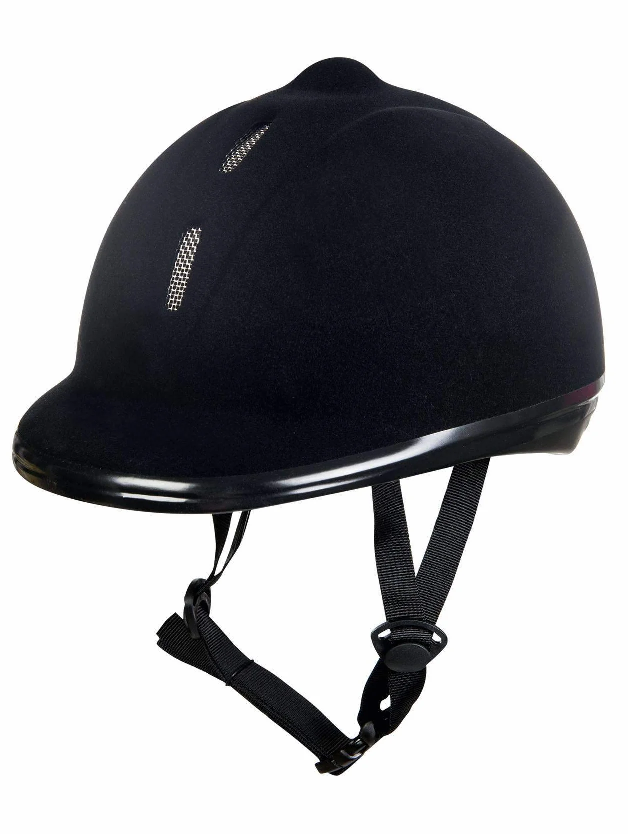 HKM Bombe d'équitation New Flock - Unisexe - Noir pailleté - S-L 52-61 cm