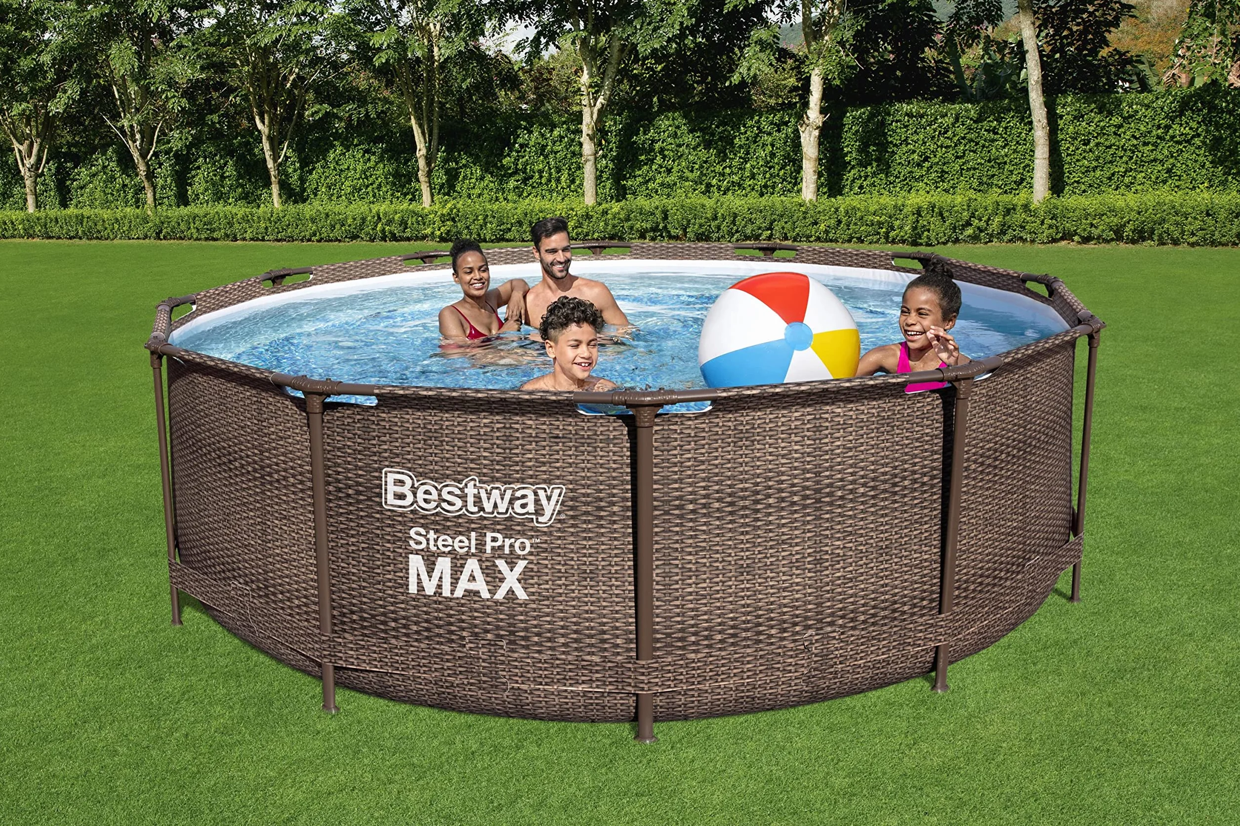 Bestway Steel Pro Kit Piscine Hors Sol 366 x 366 x 100 cm Marron