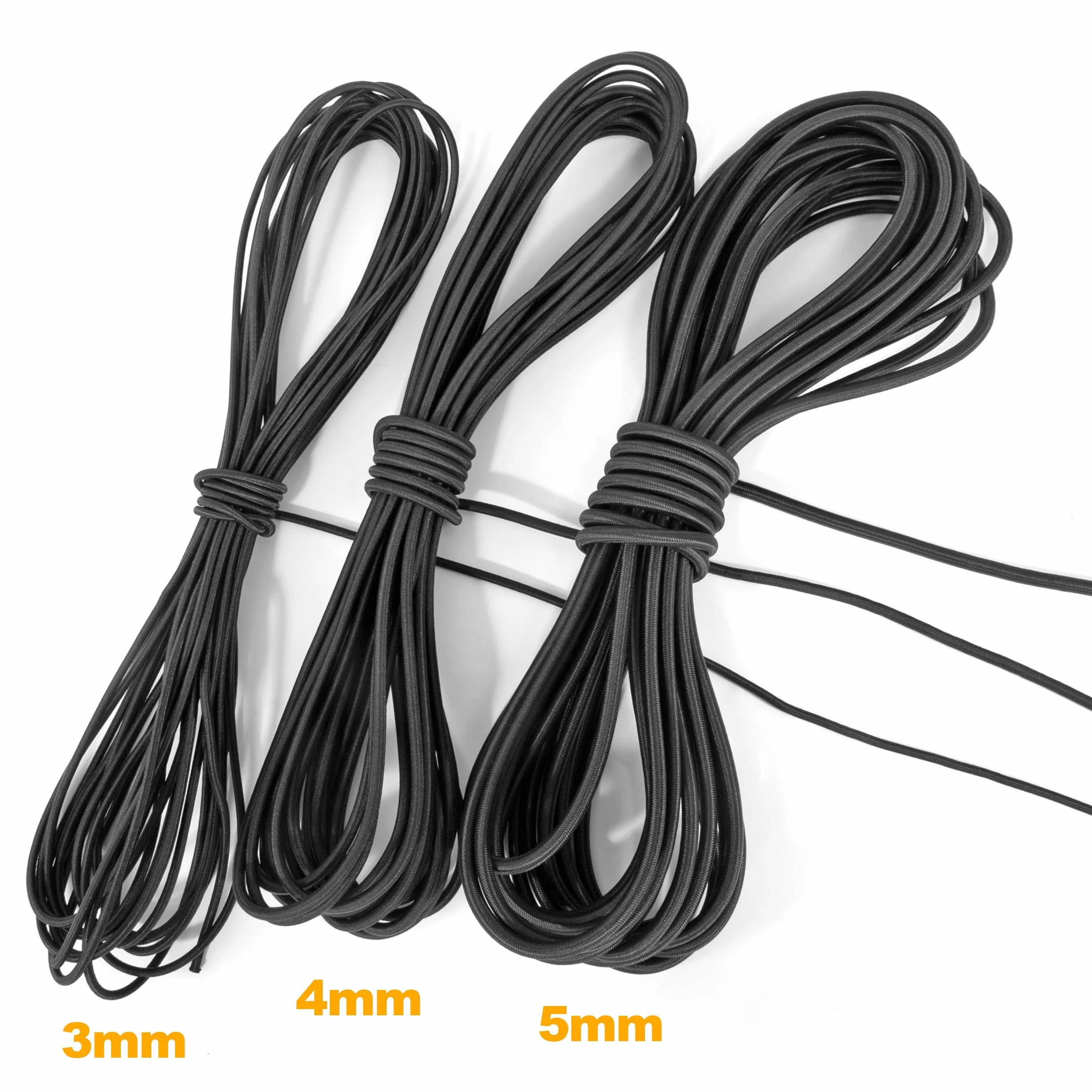 Corde Extensible en Latex Cordon Elastique Rond Extensible Corde Elastique Corde D'extension Noir pour Bracelet Masques Camping (10mx4mm)
