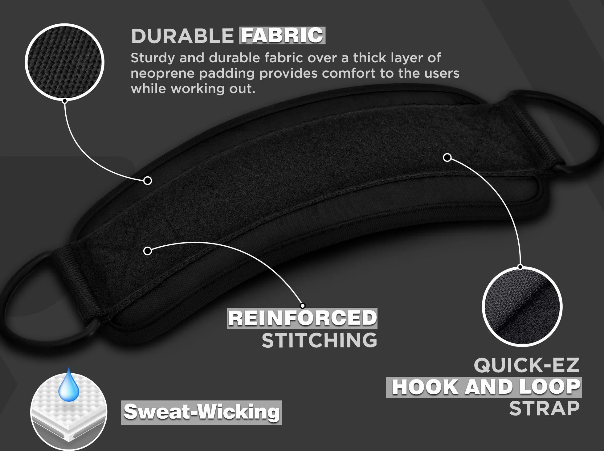 RDX Sangle Cheville Musculation Anneau Fixation Ankle Straps Poignet Wraps Fitness Entraînement