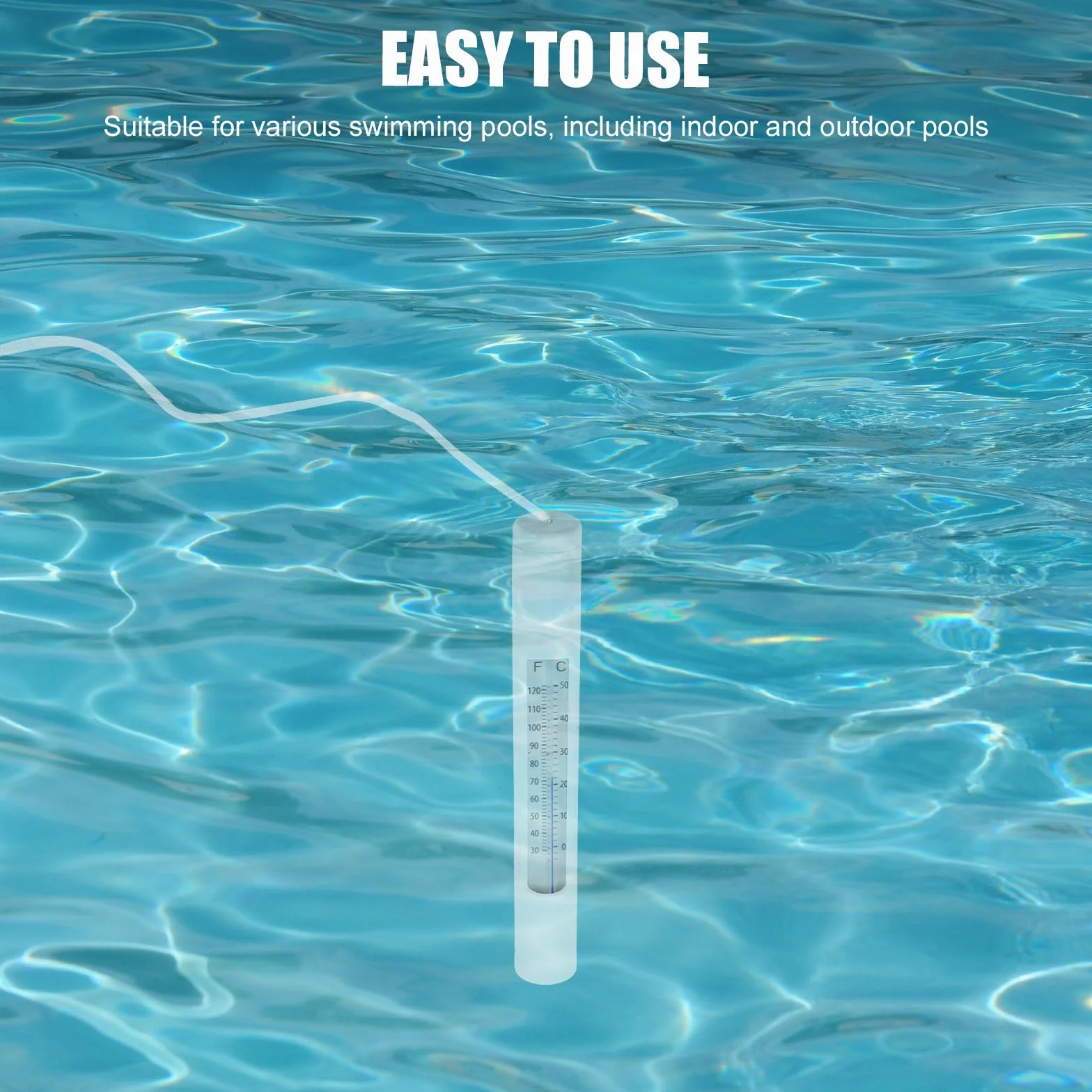 Luxshiny Thermomètre pour Piscine Étanche en PVC pour Bassins et Aquariums