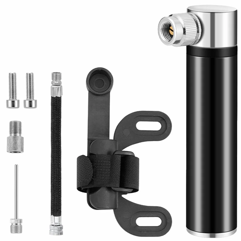 Mini pompe à vélo portable en aluminium, facile à gonfler, pompe de basket-ball, pompe à air haute pression 120 psi, pompe de route, pour vélo de route, VTT et ballon