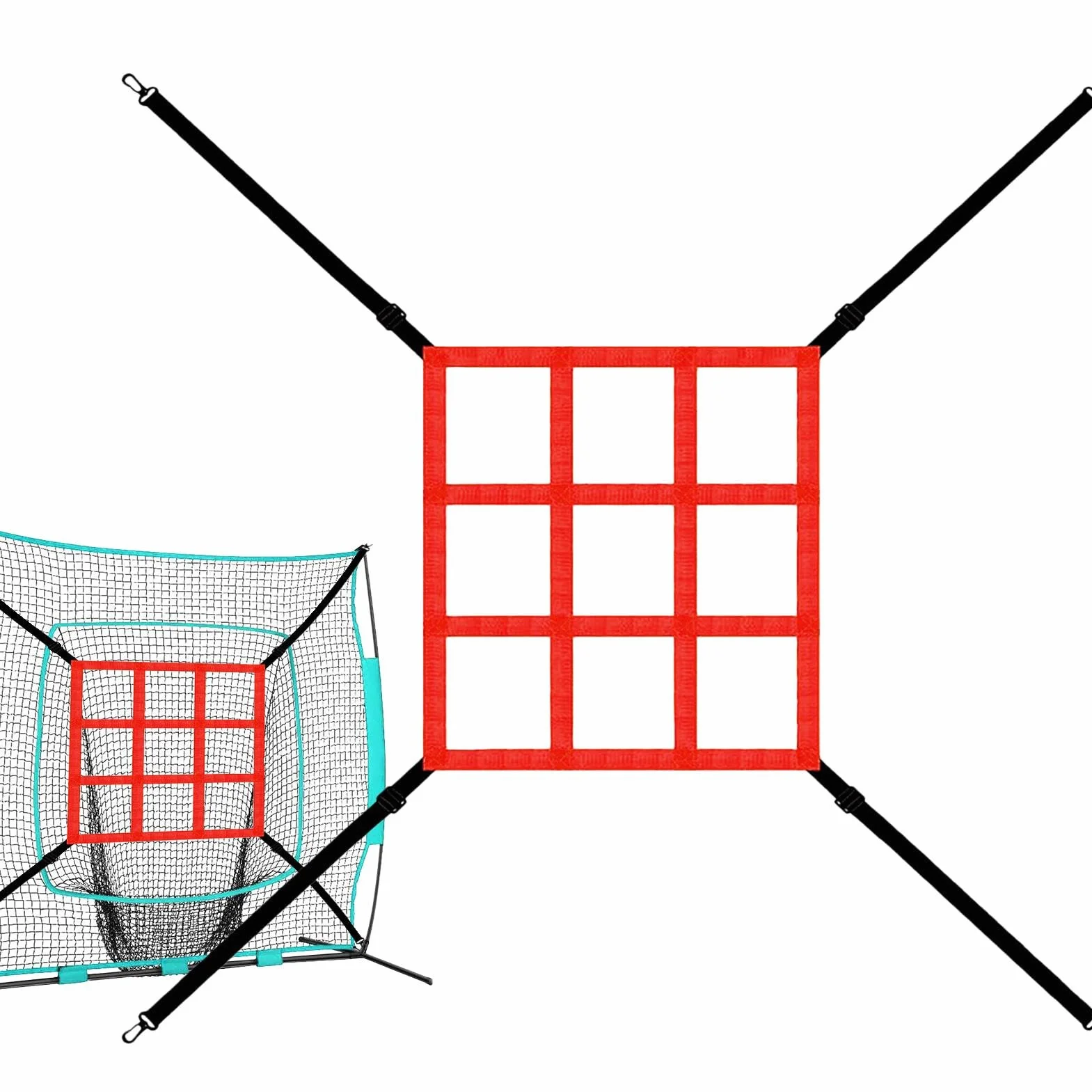 Cible de pitching net Strike Zone | Filet cible de tangage réglable, filet d'entraînement de baseball pour frapper la capture d'impact, travail avec des exercices de tangage et précision de