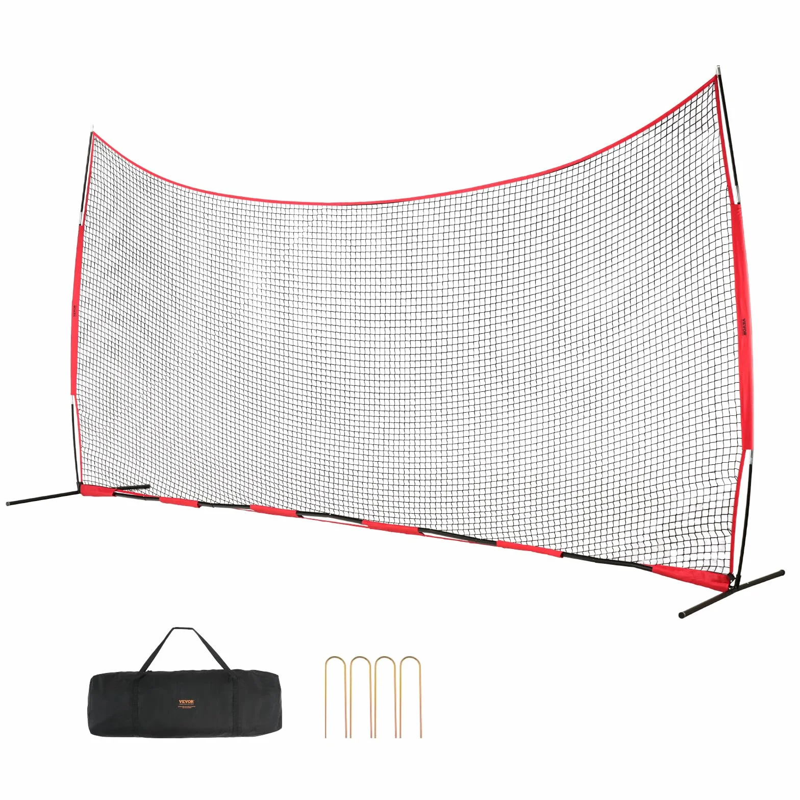 VEVOR Filet d'Entraînement de Baseball Softball 620x314 cm, Filet de Protection Pare-Ballons Portable avec Sac de Transport, Équipement d'Entraînement pour Receveur Crosse, Football, Hockey, Jardin