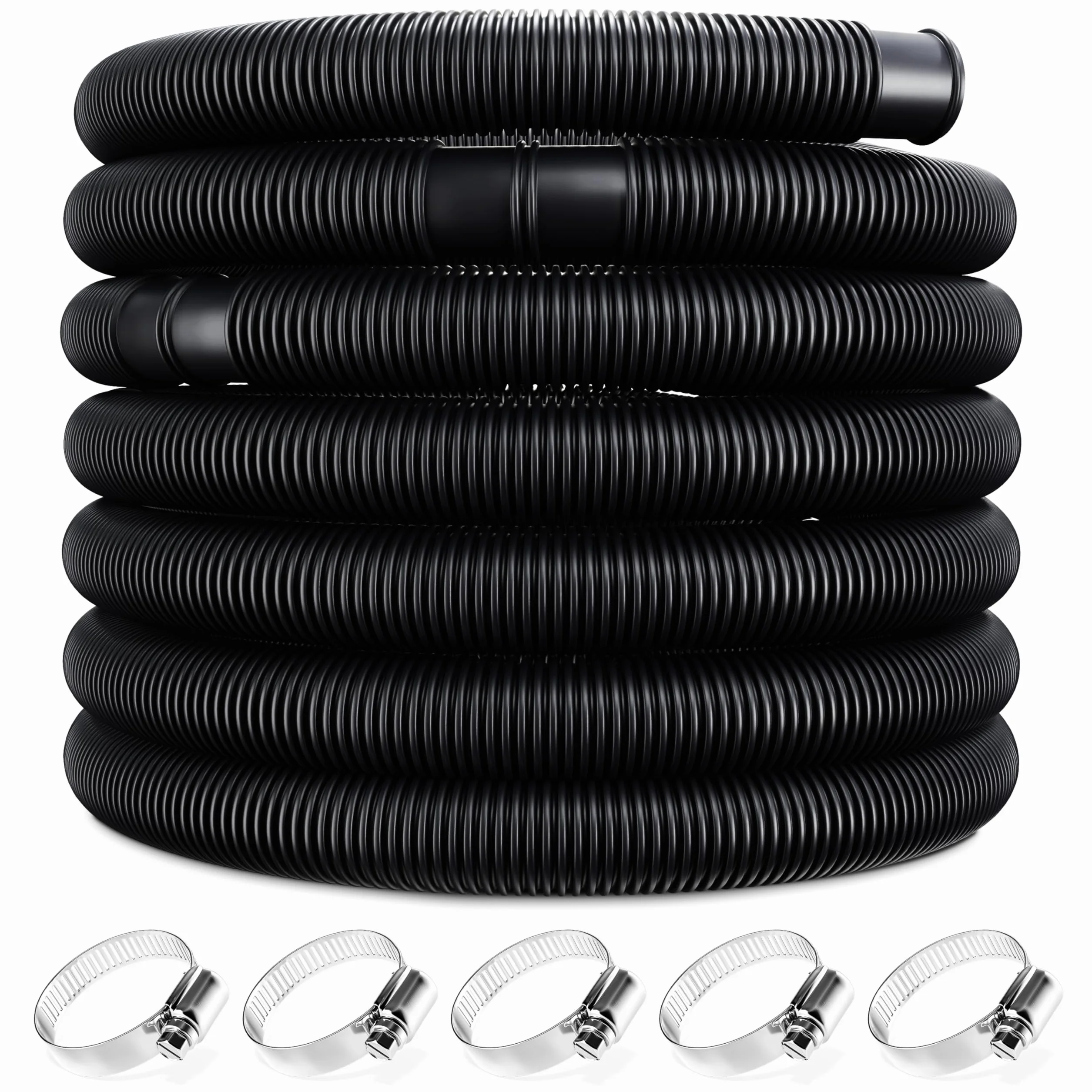 Monzana Tuyau Piscine 32 mm 6m Flexible Filtration Hors-Sol Pompe Filtre à Sable Noir