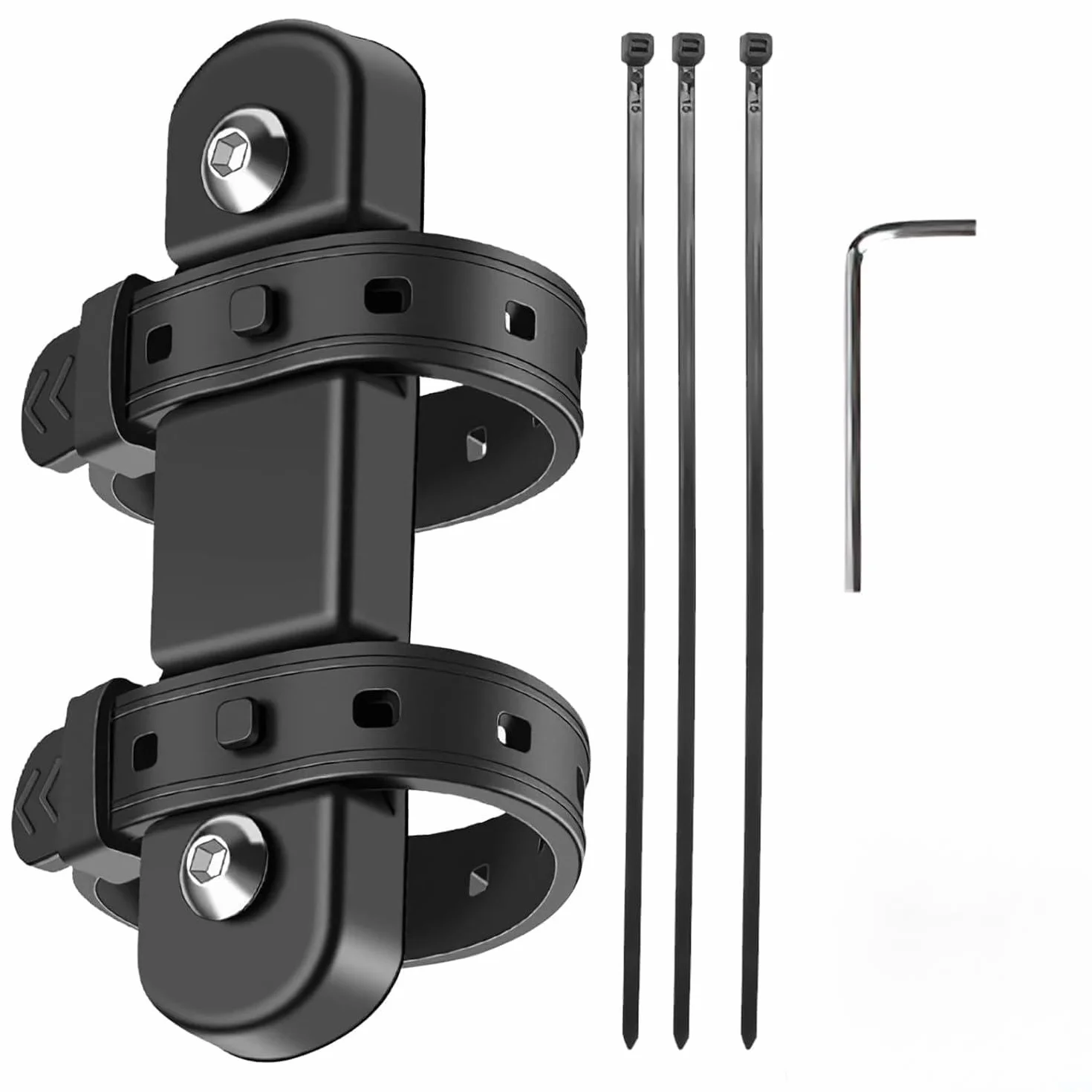 MEISO Support Adaptateur Porte Bidon Velo Universel, Bicyclette VTT Support Adaptateur pour Porte Bouteille, Accessoires d'Équitation avec Sangle Antidérapante, Installation Facile, Noir