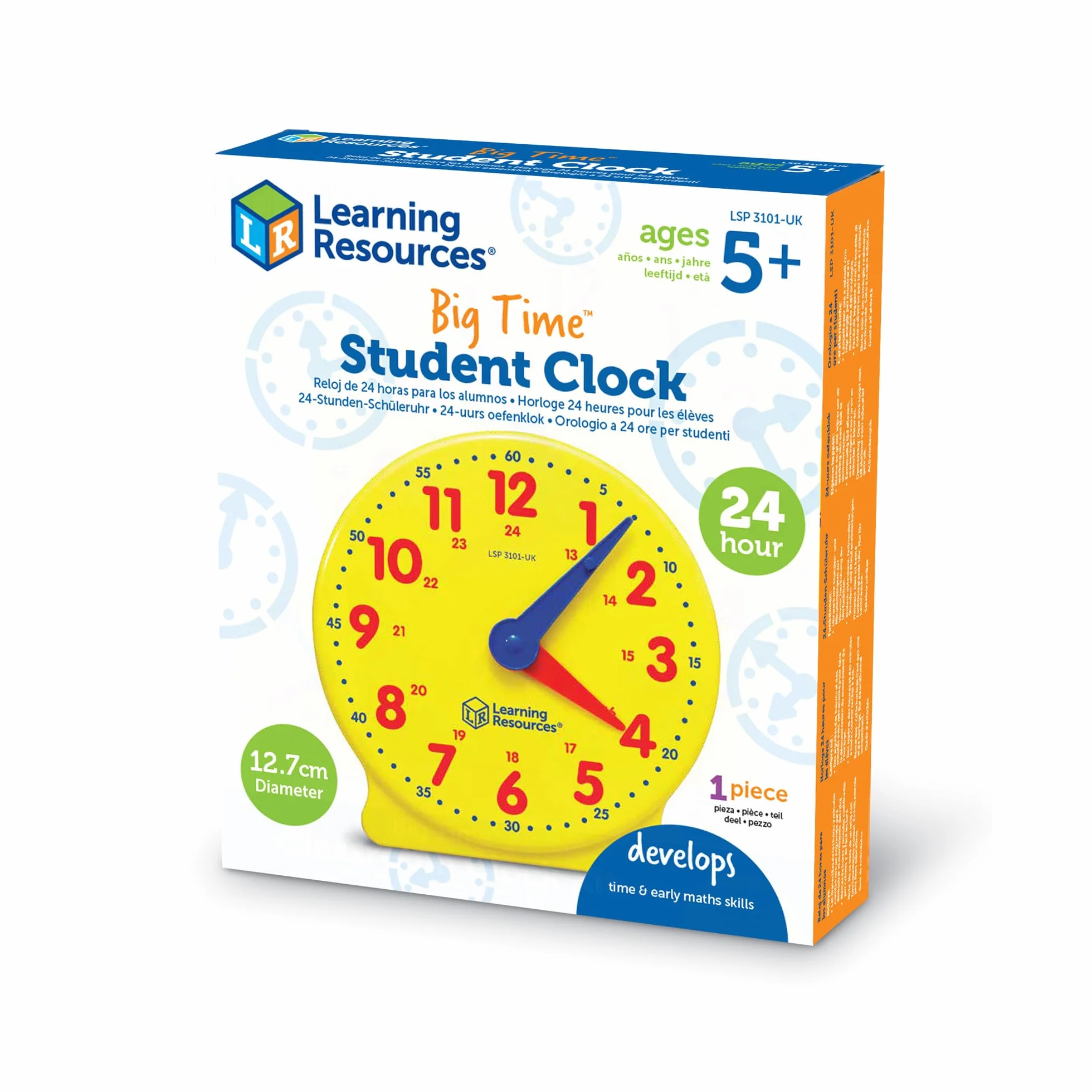 Learning Resources Horloge d'apprentissage 24 Heures Big Time pour Les élèves