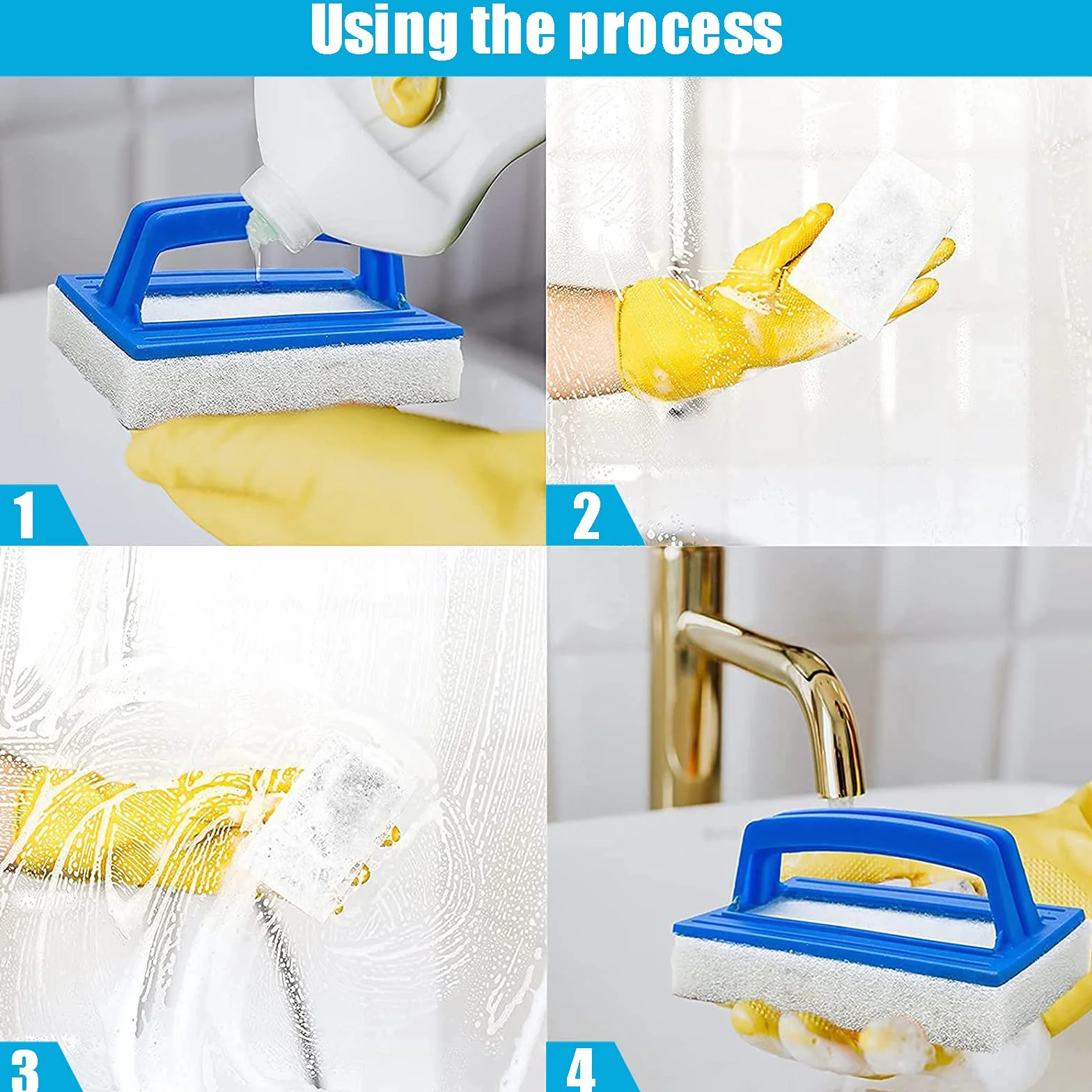 Brosse Balai Eponge Piscine Nettoyant Ligne d'eau Multifonctionnelle 2 Pièces 14.5x8.5cm