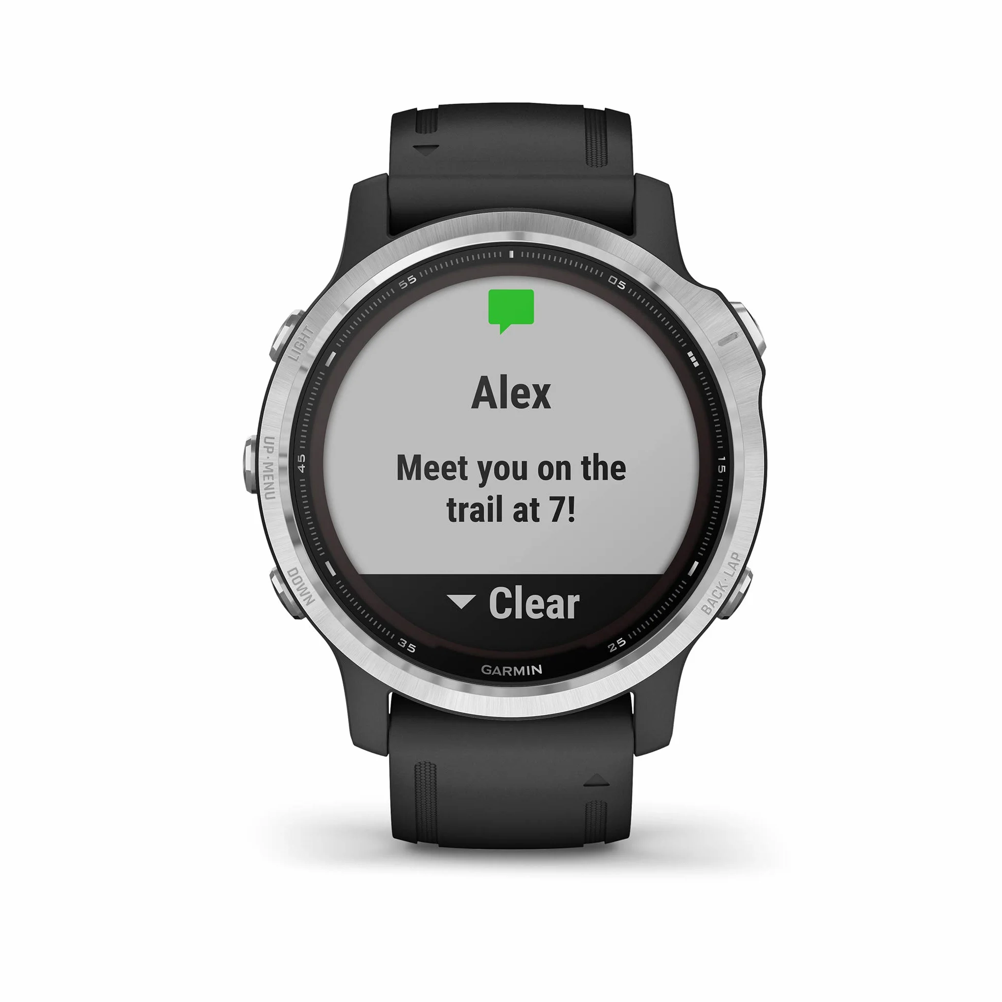 Garmin Fēnix 6S Solar Montre GPS multisports à énergie solaire argent bracelet noir