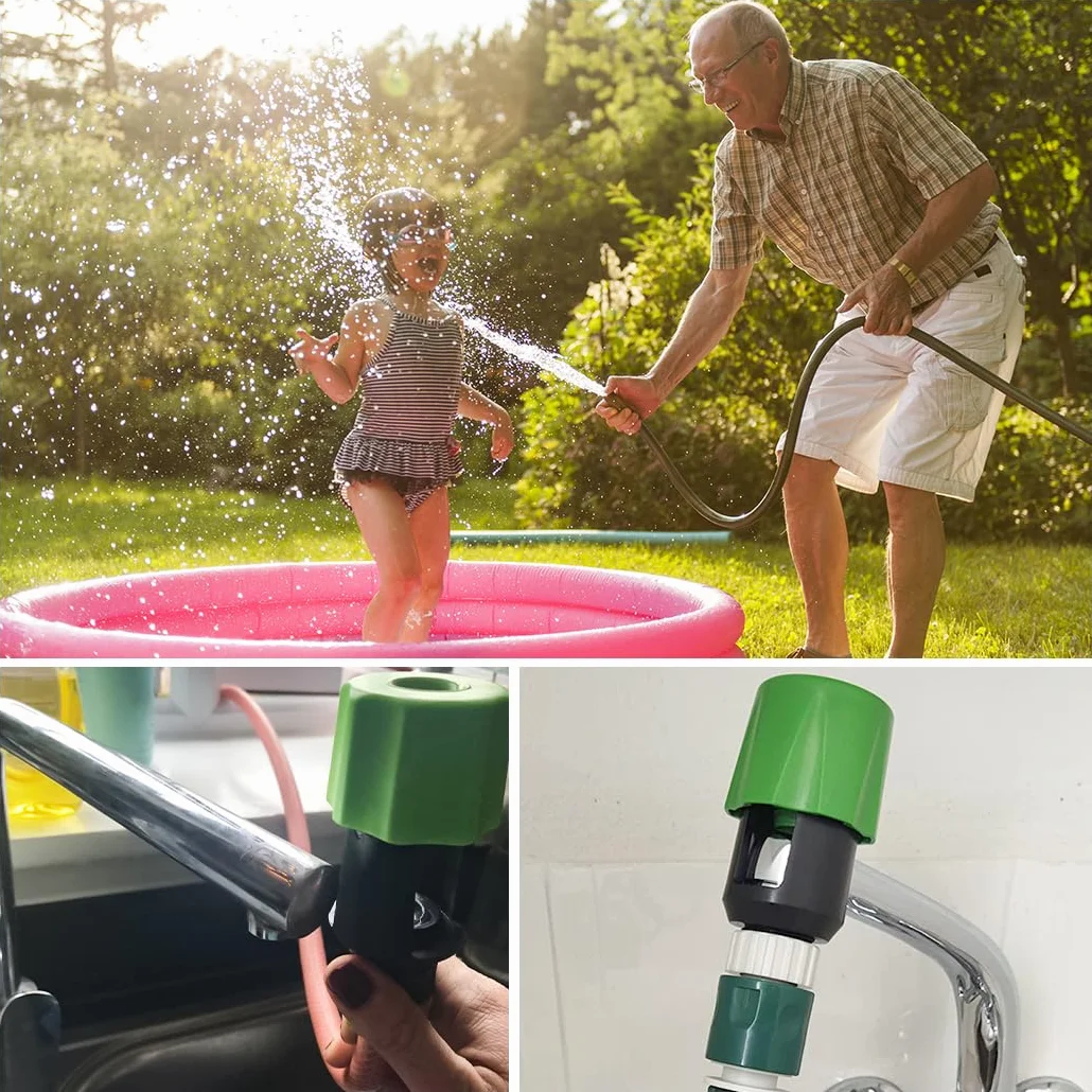 ECYC Adaptateur Connecteur Tuyau Arrosage Jardin Plastique ABS Vert