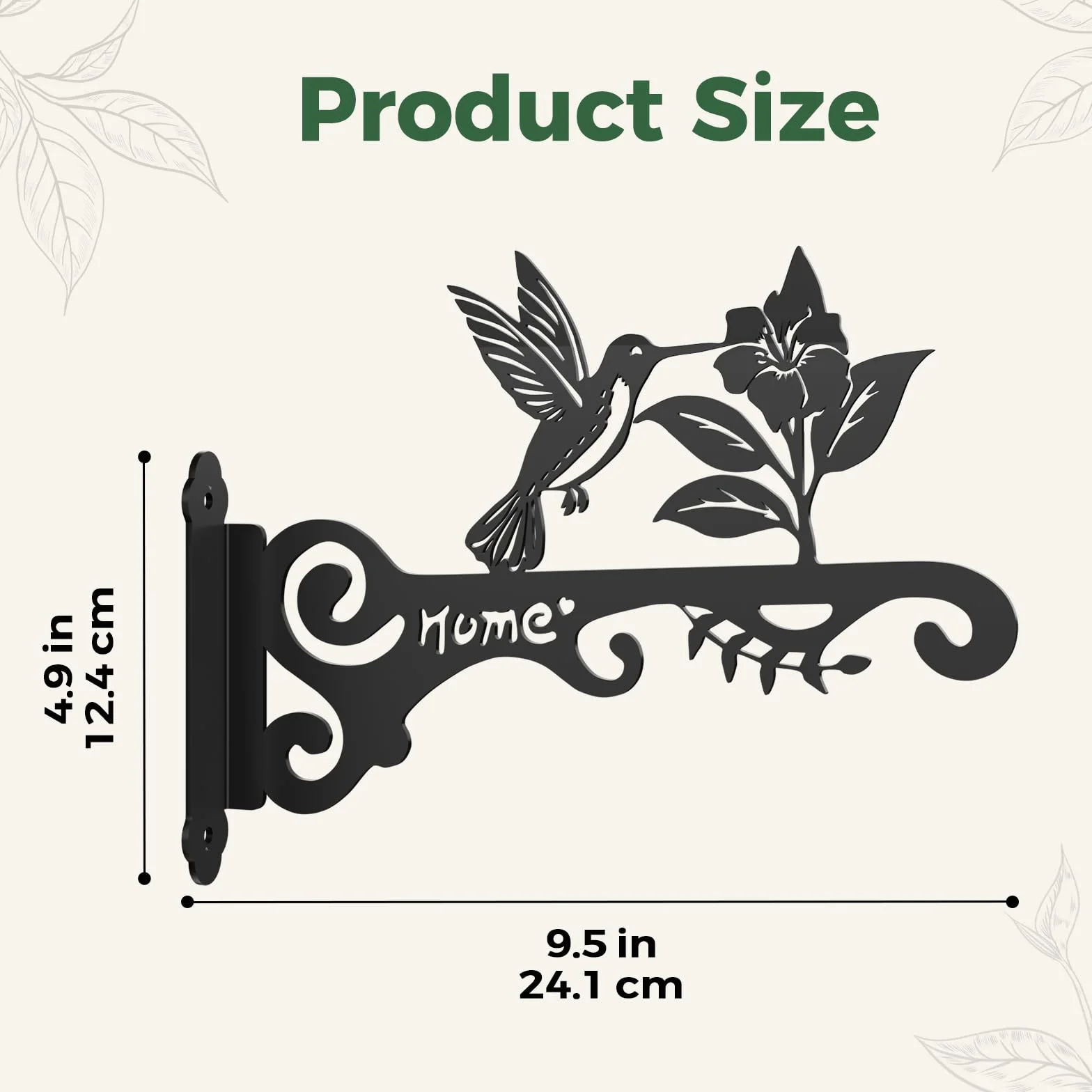 Bamworld Support jardiniere balcon 2 Pièces en Métal Décoratif, Suspension plante exterieur avec Motif Colibri