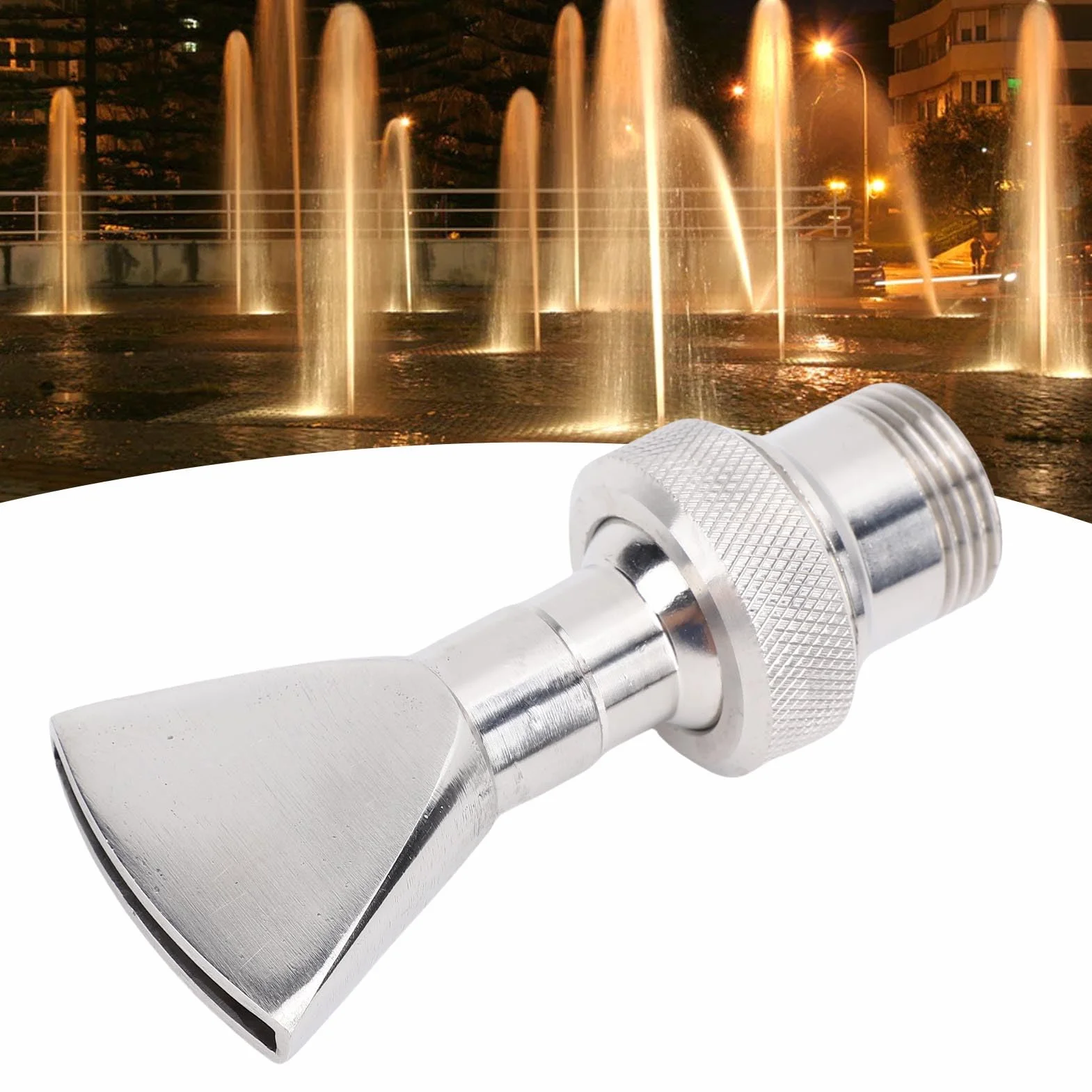 Buse de Fontaine en Acier Inoxydable, Filetage 3/4" et 1/2", Bec de Canard Plat, Universelle pour Jardin