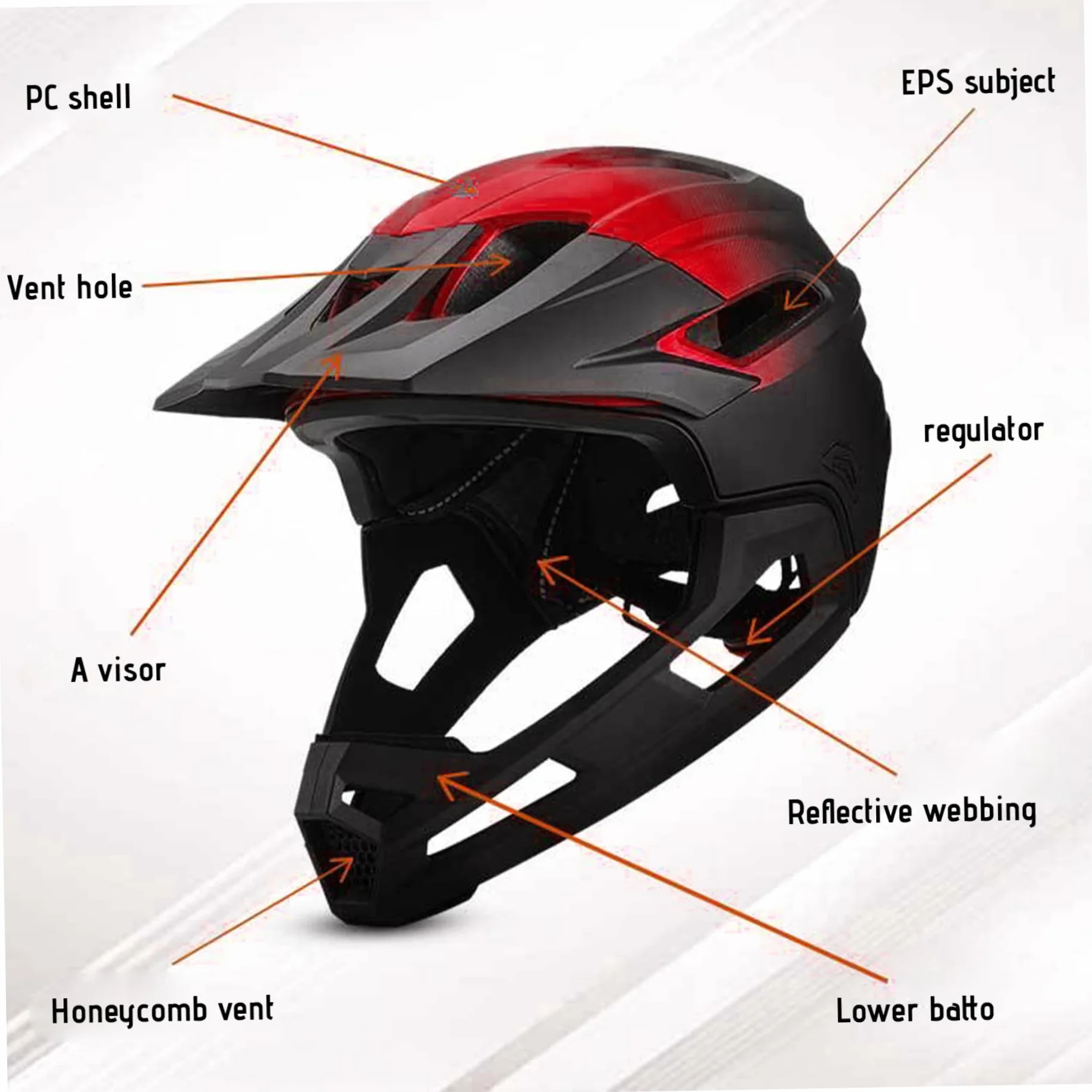 Casque intégral vélo Amovible Absorbant Les Chocs équipement Protection Respirant réglable pour VTT Adulte
