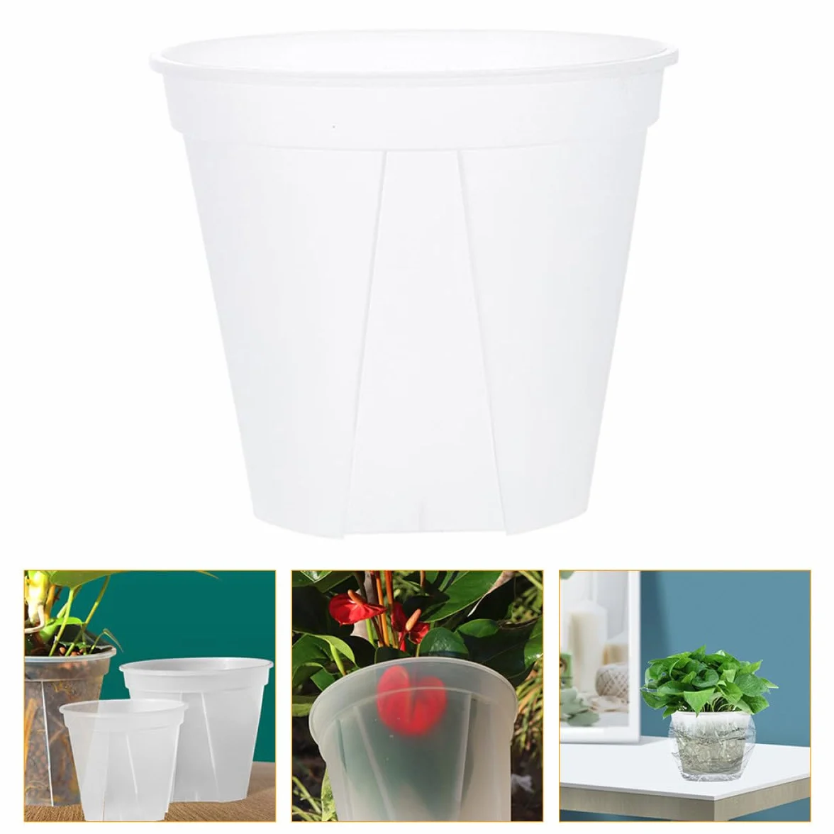 DOITOOL Lot de 2 Jardinières à Orchidées Transparentes en Plastique avec Trous de Drainage Ø27 cm