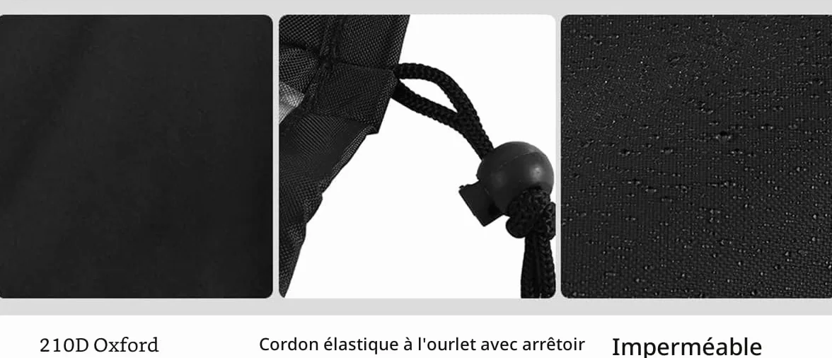 Housse de protection pour meubles de jardin 210D 80 x 85 x 91 cm imperméable coupe-vent UV résistante aux déchirures Noir
