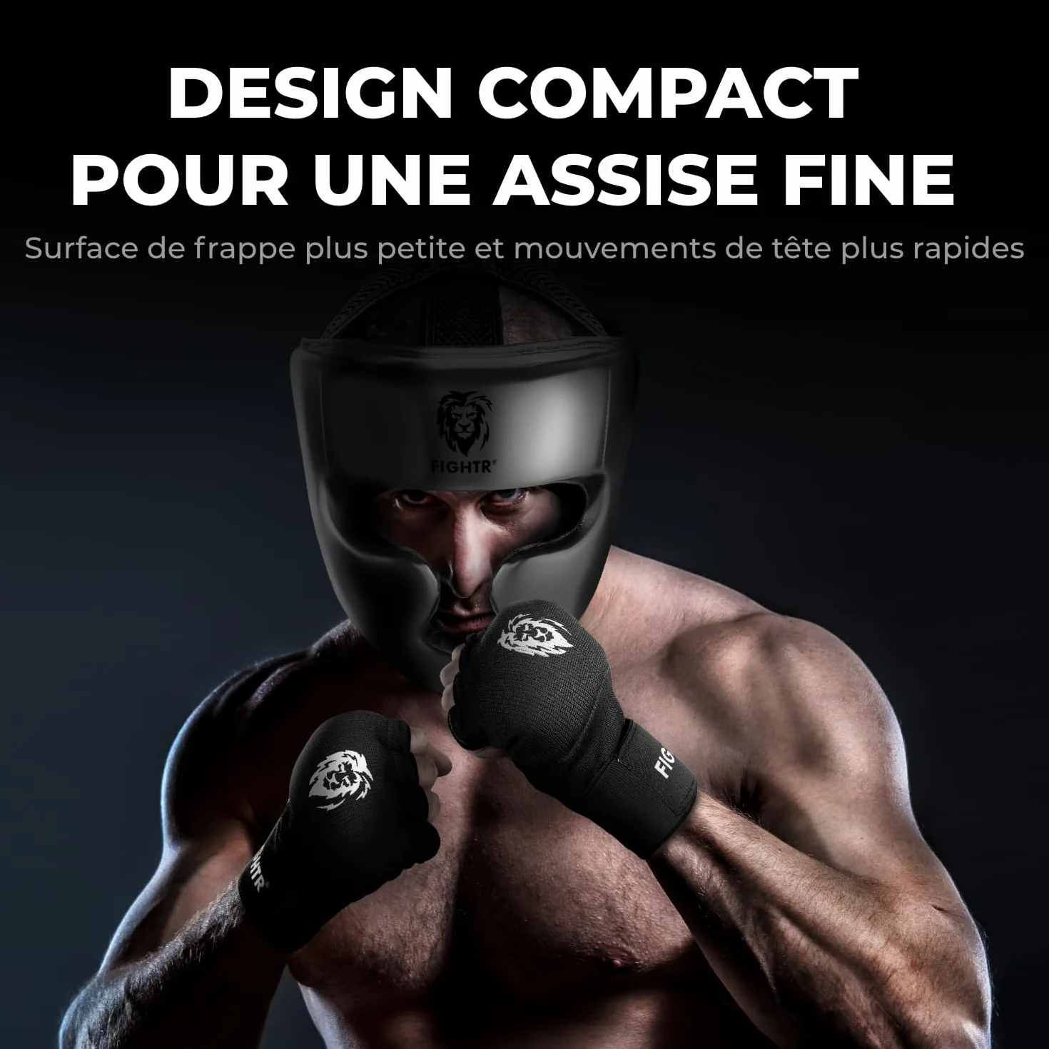 FIGHTR® Casque de Boxe pour Sparring Taille réglable pour Boxe MMA Muay Thai Kickboxing