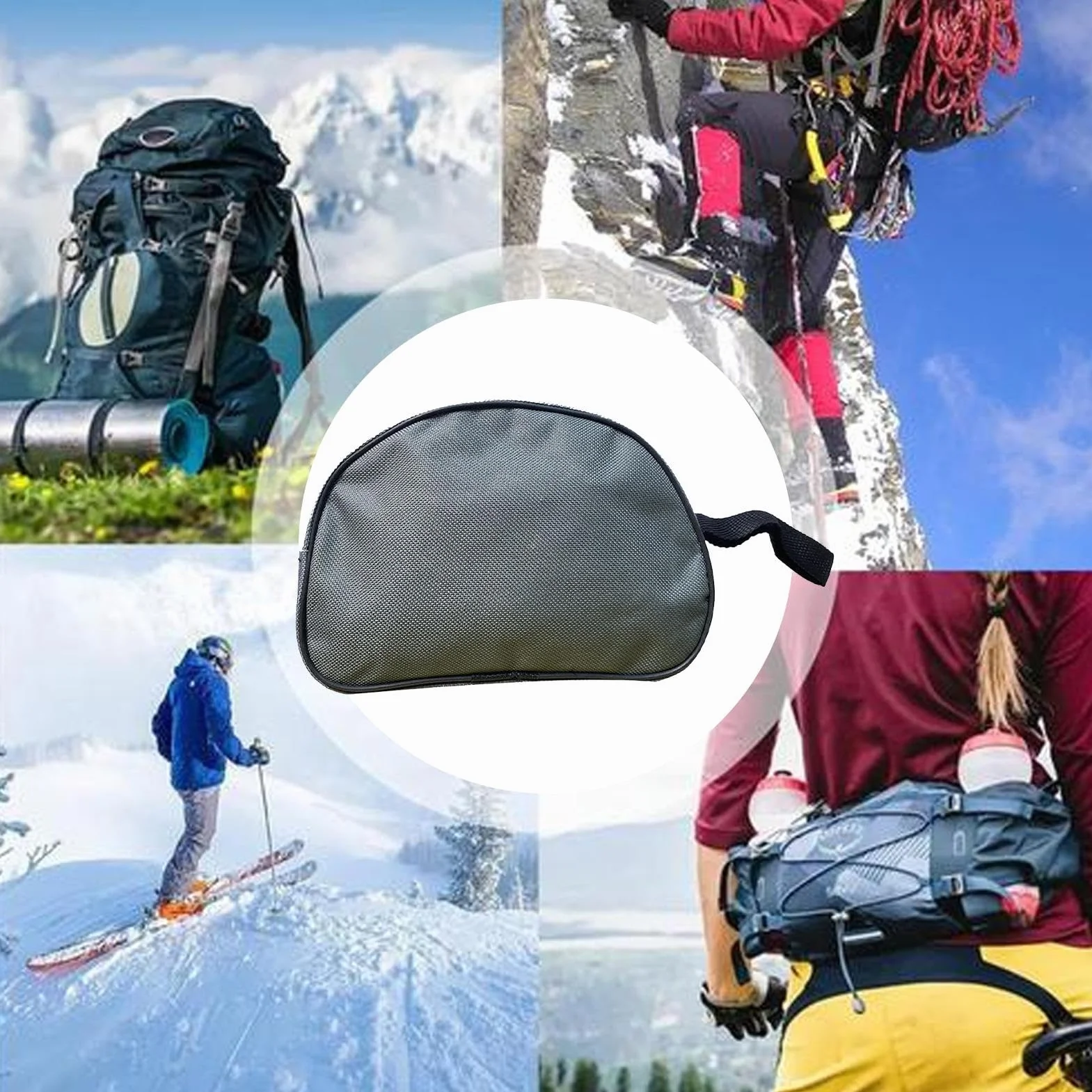 Étui pour crampons d'escalade sur glace : support en nylon renforcé, sangle réglable, capacité de protection et utilisation, stockage de matériel longue durée | de sécurité ara ave