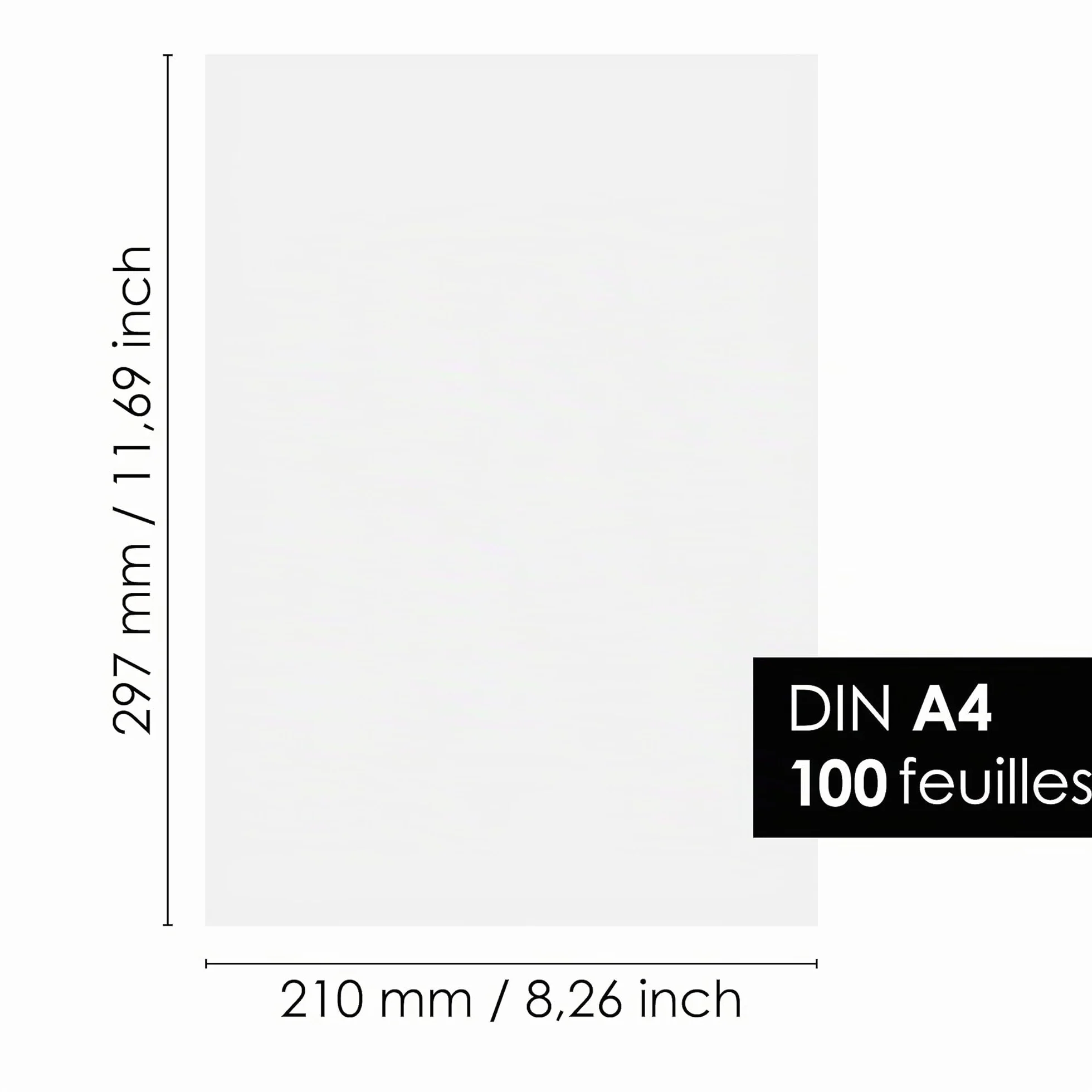 Papier calque DIN A4 90g/m² blanc - OfficeTree 100 feuilles pour dessin création impression recto-verso