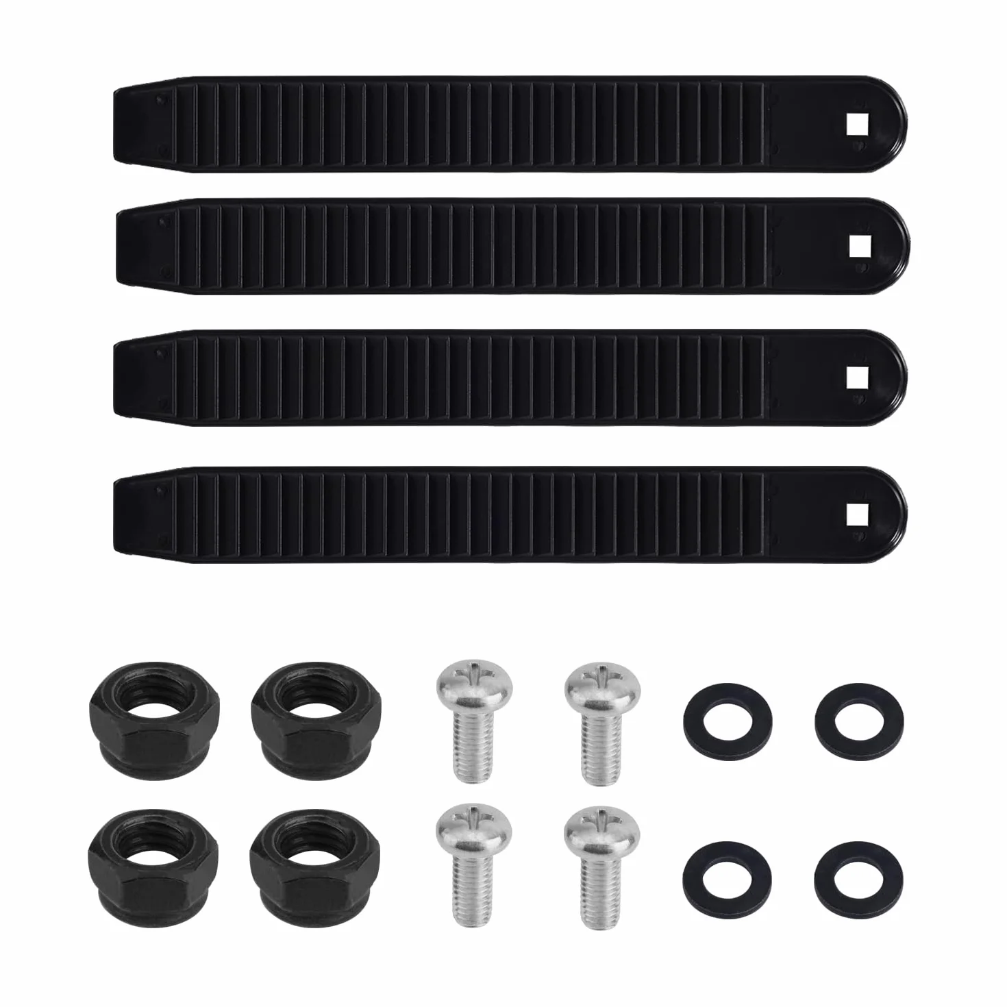 BOXOB Sangle de Fixation Snowboard 17,5x2,1cm Haute Élasticité avec Vis Écrous Rondelles
