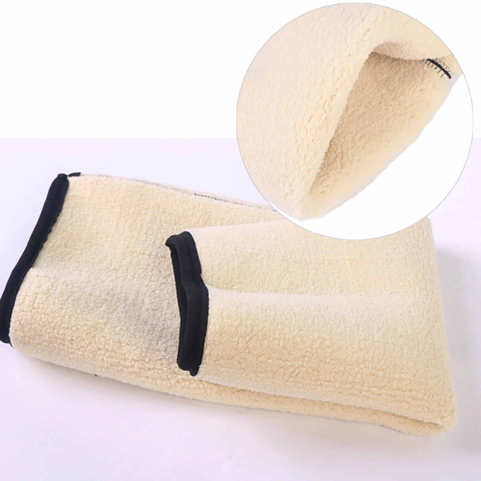 Genouillères en Cachemire Thermiques d'Hiver Épaisses, Unisexe, Noir, Taille Unique, Chaud Protège-Genou, Utilisées pour Garder les Jambes au Chaud