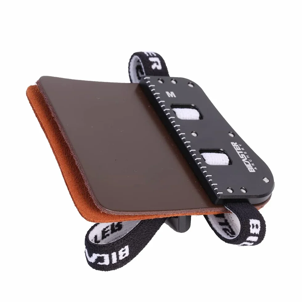 BICASTER SP3 Barebow Doigts Tabs en Cuir de Vache + Plaque en Aluminium