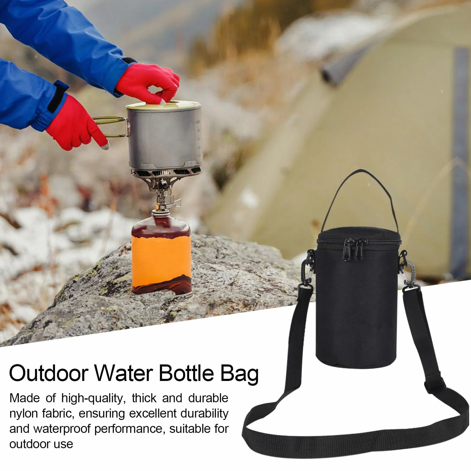 Housse de réservoir de propane pour camping-car – Rangement étanche pour bouteille d'eau, sac de transport pour camping-car, camping, barbecue, moto, activités de plein air, Noir , Refer to