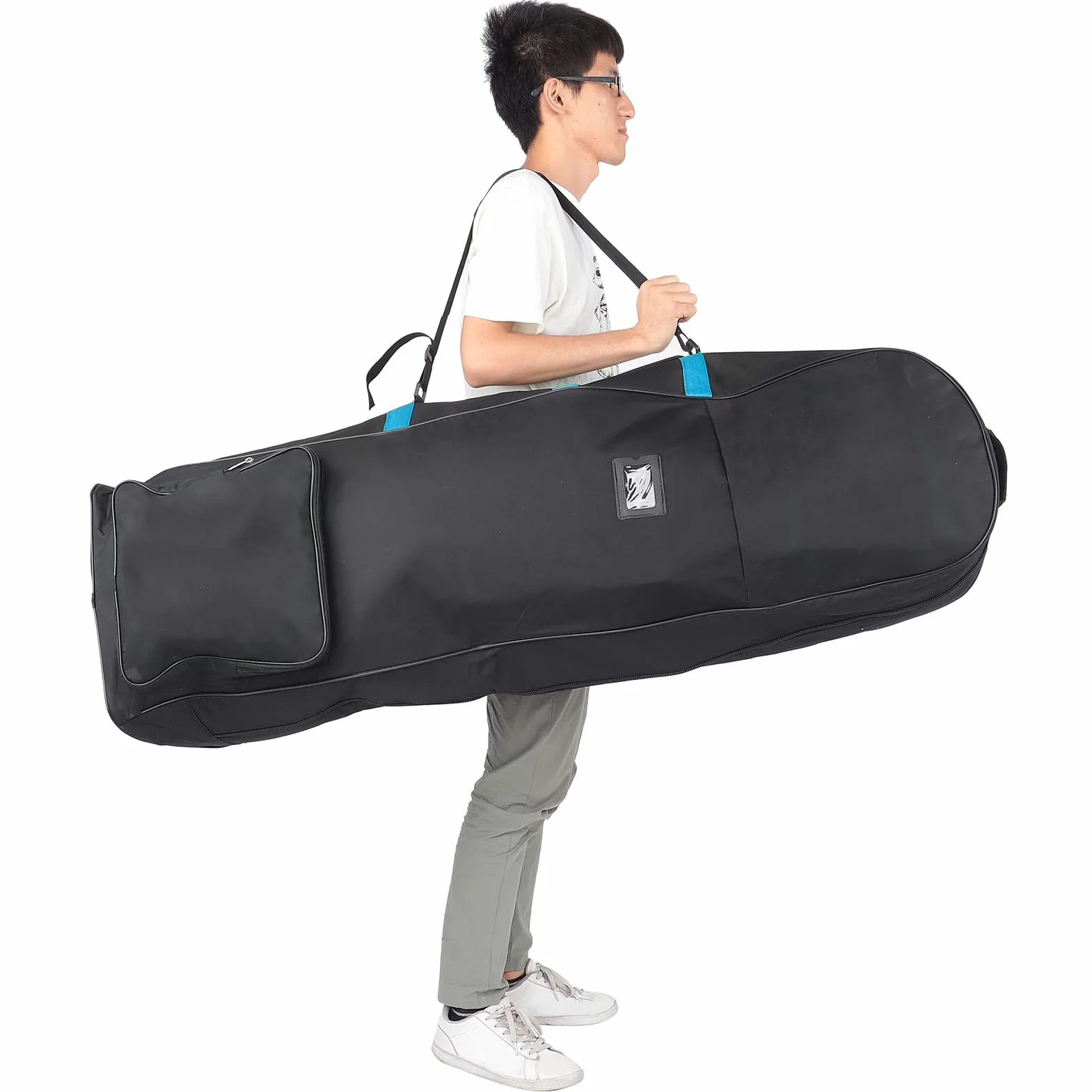 Asixxsix Sac de Voyage de, étui de Voyage de Oxford 600D avec roulettes, Sac D'aviation de Pliable, Housse de Club de avec Double Fermeture éclair, Sac de Transport pour Club de(Bleu)