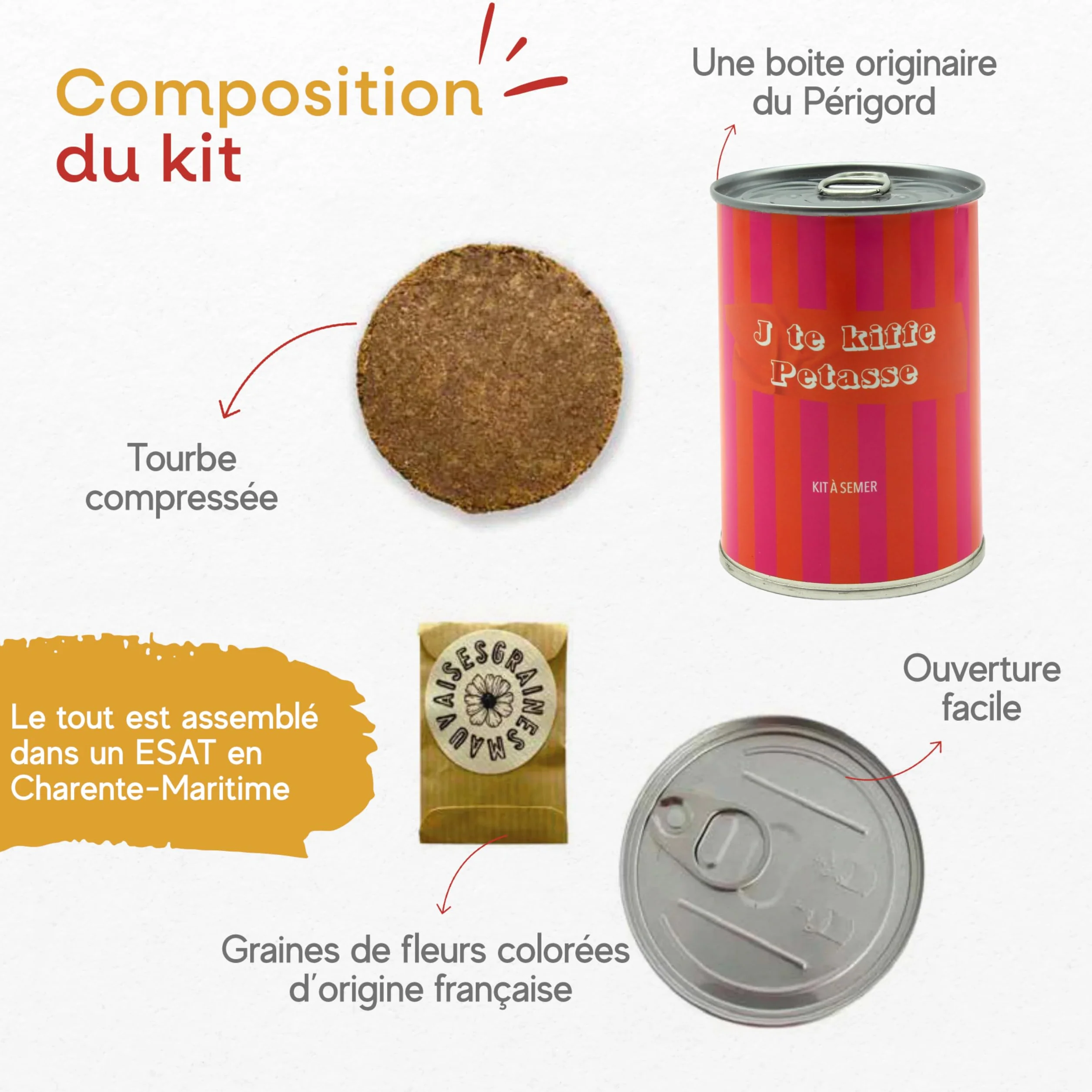 Mauvaises Graines Kit de Graines de Fleurs à Semer Cadeau Original Fabriqué en France