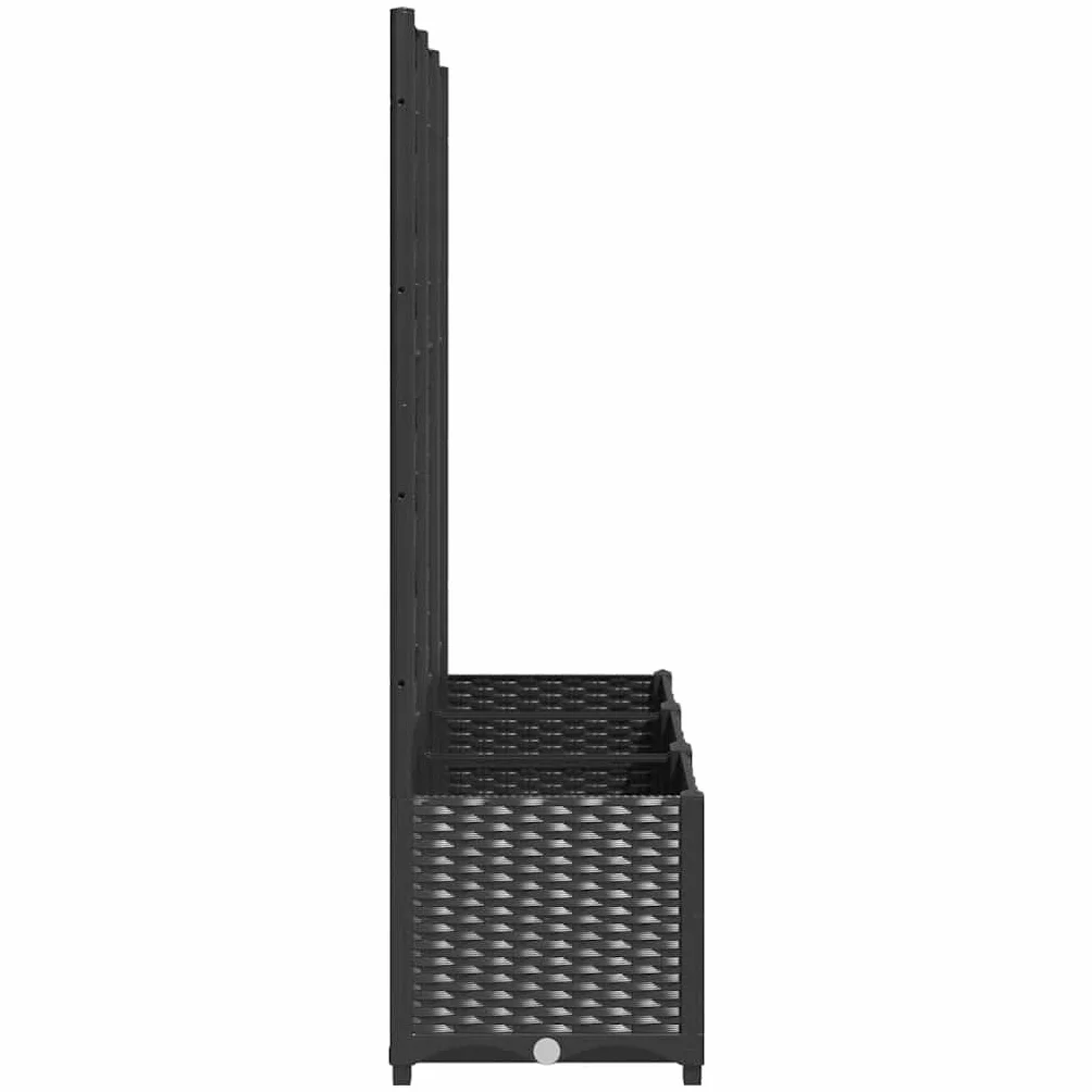 vidaXL Jardinière Treillis PP Noir 120x40x136 cm Bac Fleurs Terrasse Balcon