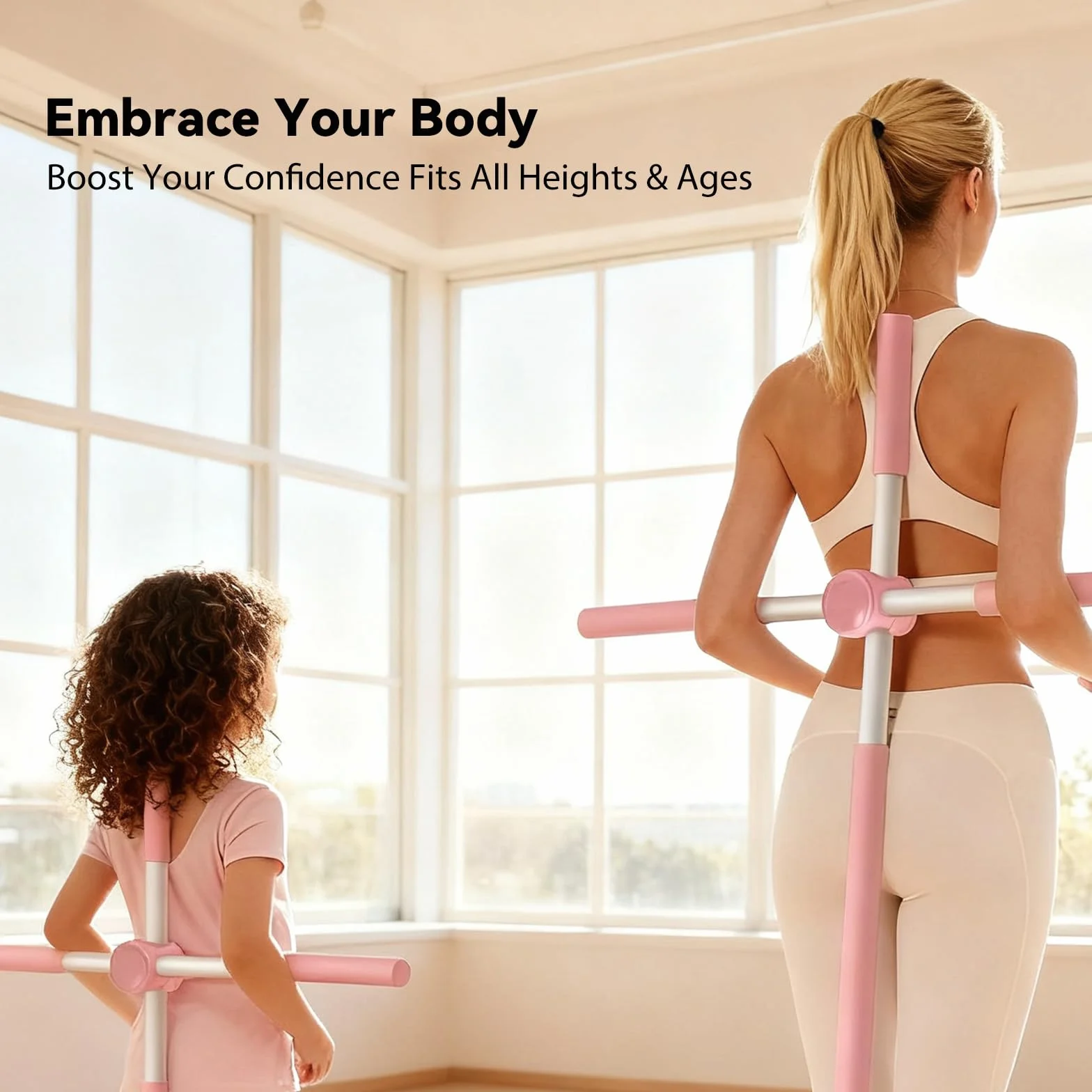 Barre de yoga correcteur de posture, correcteur de posture et entraîneur de posture | 80 cm | Barre dorsale 2 en 1 pour yoga, gymnastique, entraînement du dos | Mousse antidérapante pour adultes et