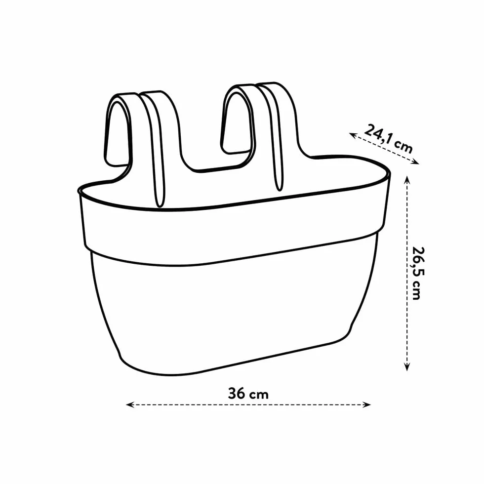 Elho Vibia Campana Easy Hanger M 36 Planteur Balcon Extérieur Ø 36 x H 26.5 cm Violet Mauve Érable