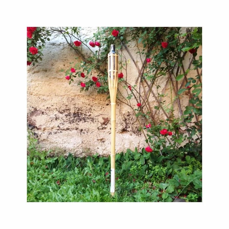 Torches à huile en bambou 120 cm Lot de 10