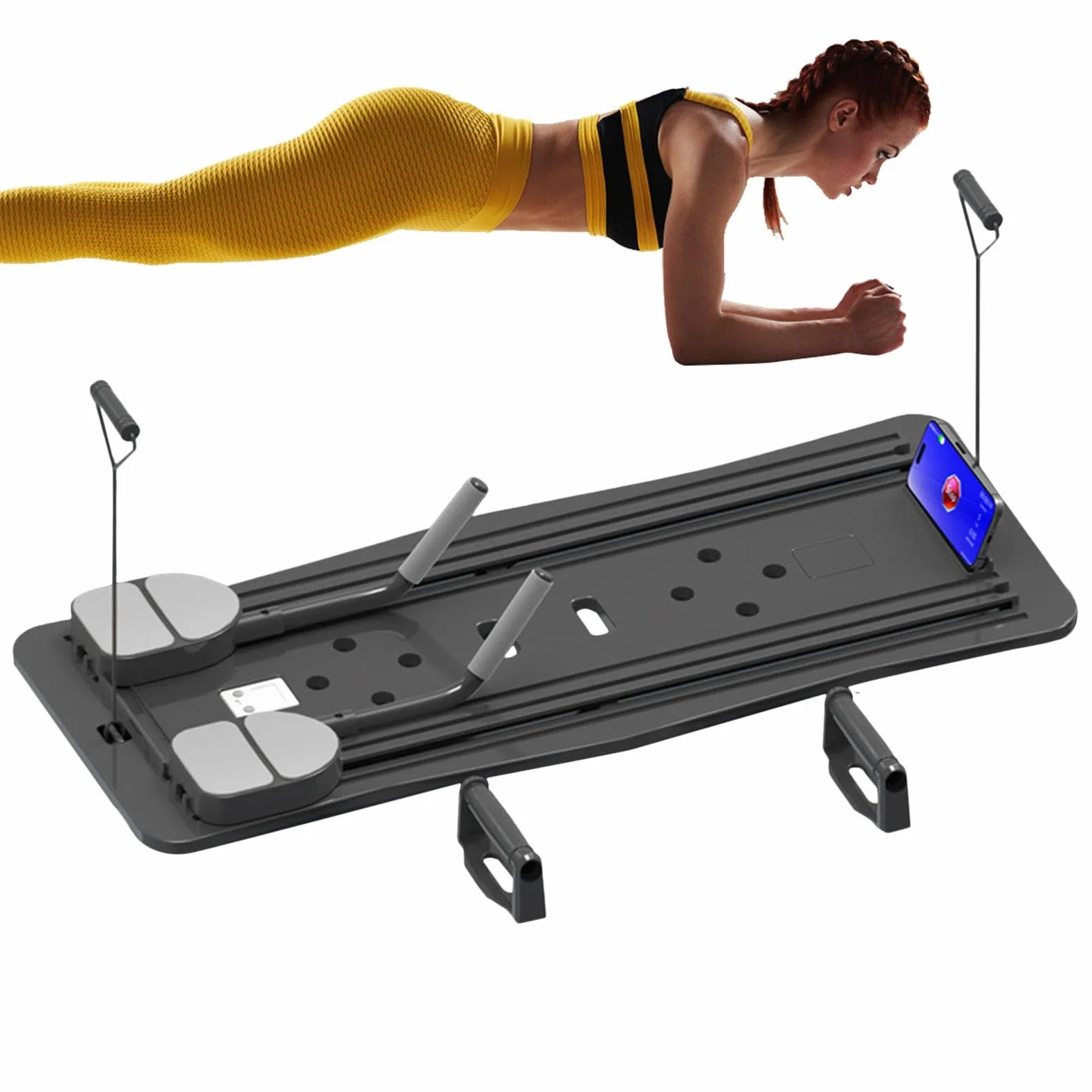 Réformateur de Pilates - Planche de Pilates, machine de Pilates compacte, réformateur de Pilates pliable pour entraînement à domicile, planche d'exercice abdominale Équipement de Pilates à domicile