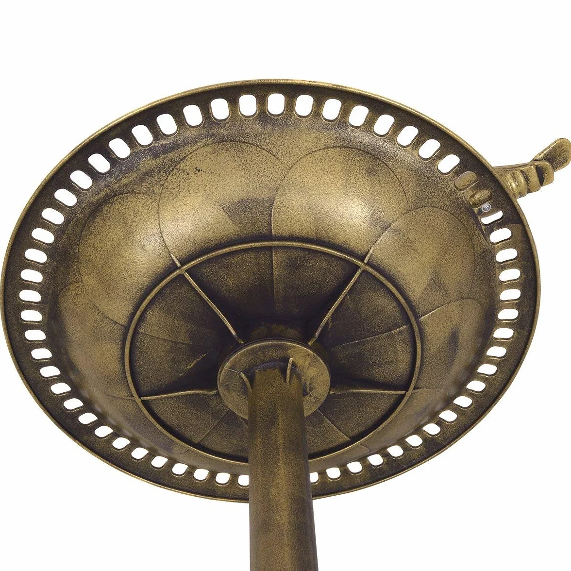 GYMAX Abreuvoir Oiseaux Exterieur sur Pied, Bain Oiseaux Sauvage Hauteur 70cm, Mangeoire Style Antique, Plateau Diamètre 50cm, PP, Cuivre