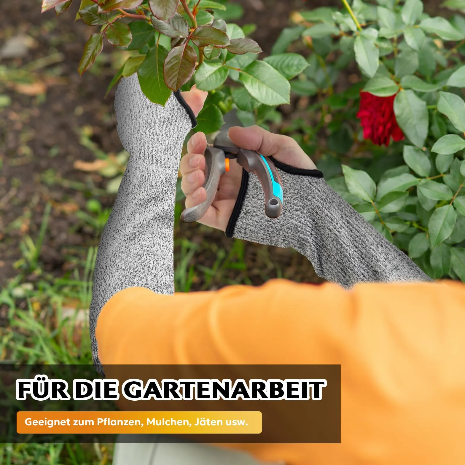 Protection des avant-bras résistante aux coupures classe 5 - Long protège-bras respirant pour homme et femme - Pour le jardinage, la cuisine, l'artisanat