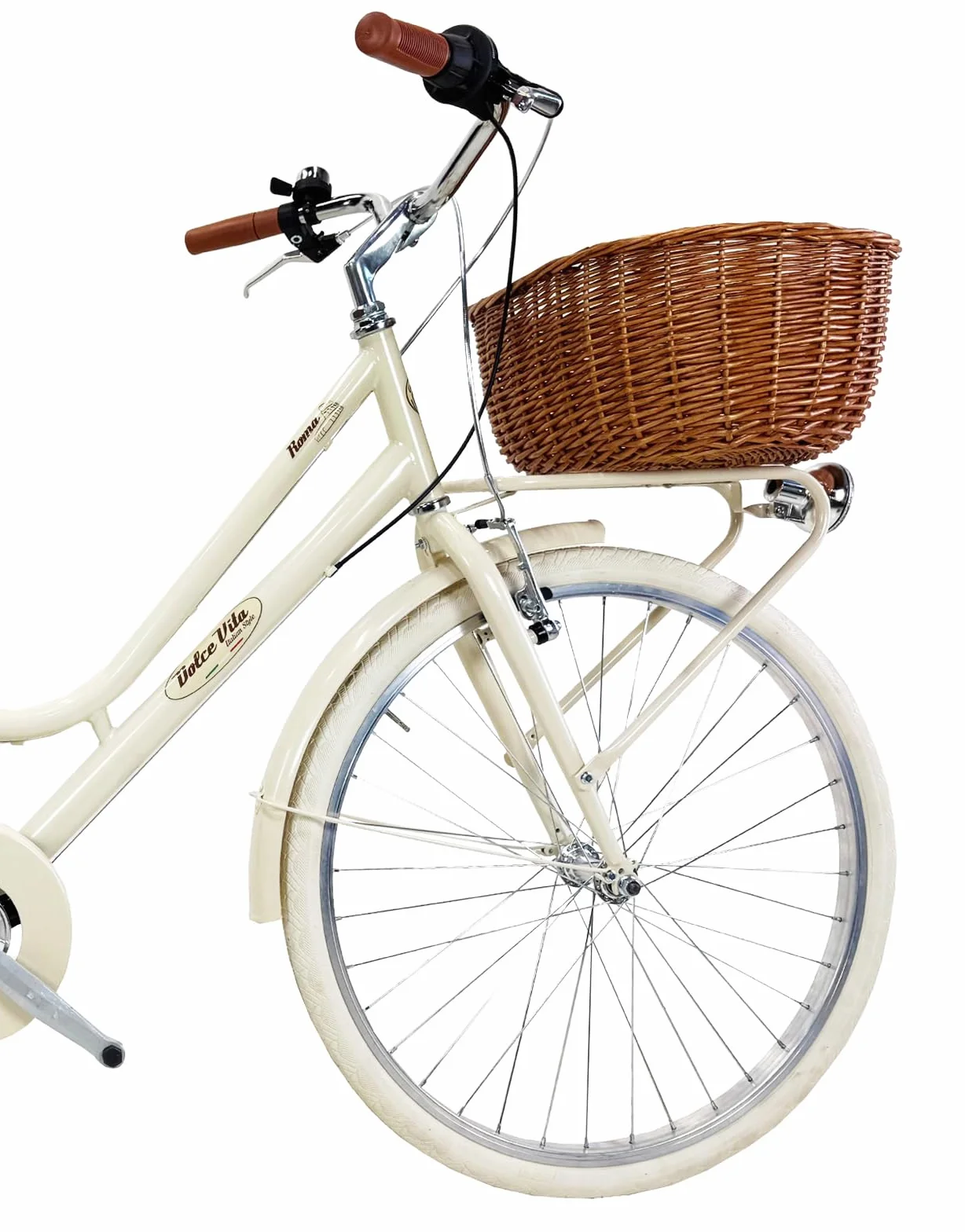 Vélo de ville citybike ctb vintage rétro doux taille by canellini avec changement 6 vitesse rome 26