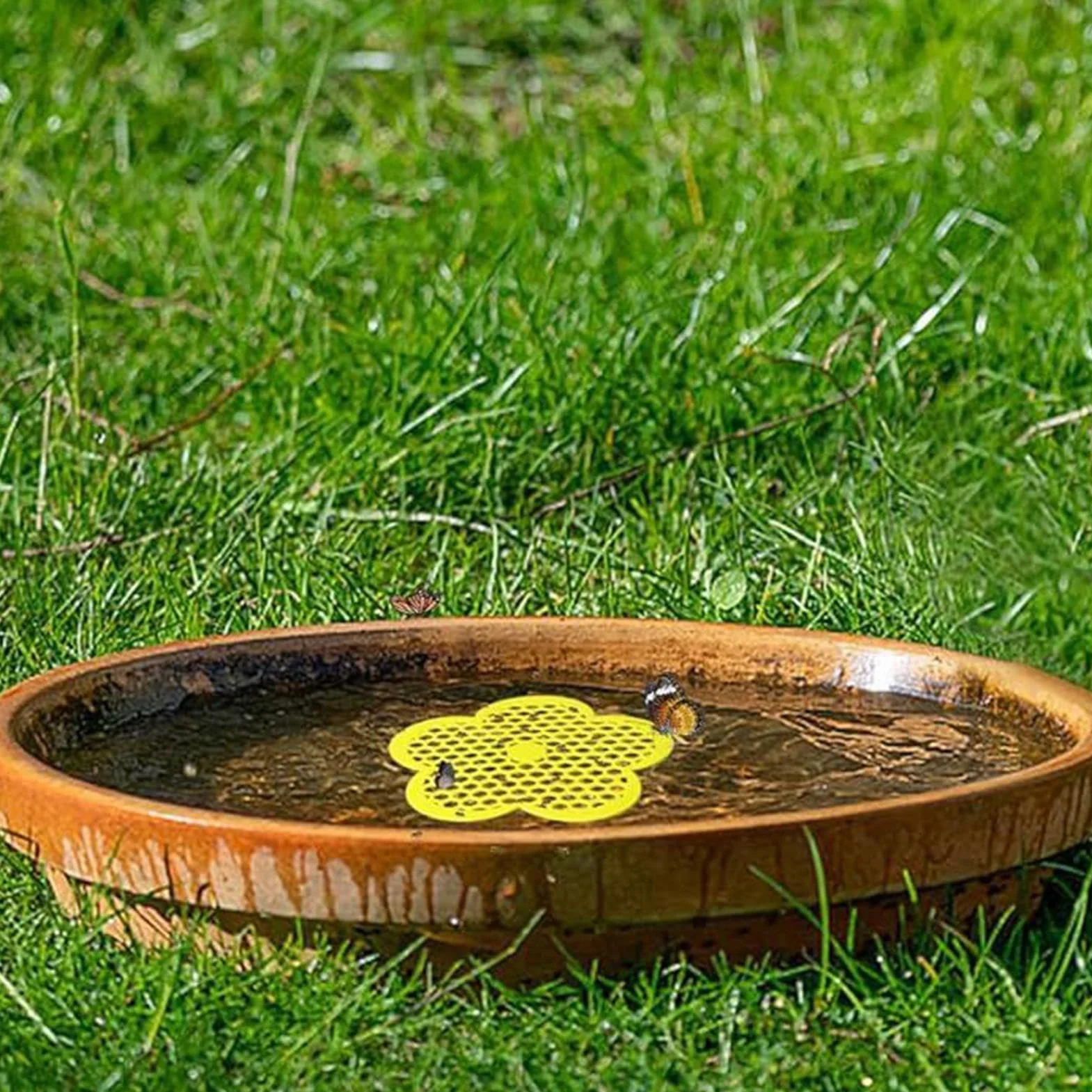 Abreuvoir pour Abeilles en Forme de Fleur 20 cm, Station d'Arrosage et Mangeoire à Papillons pour Jardin