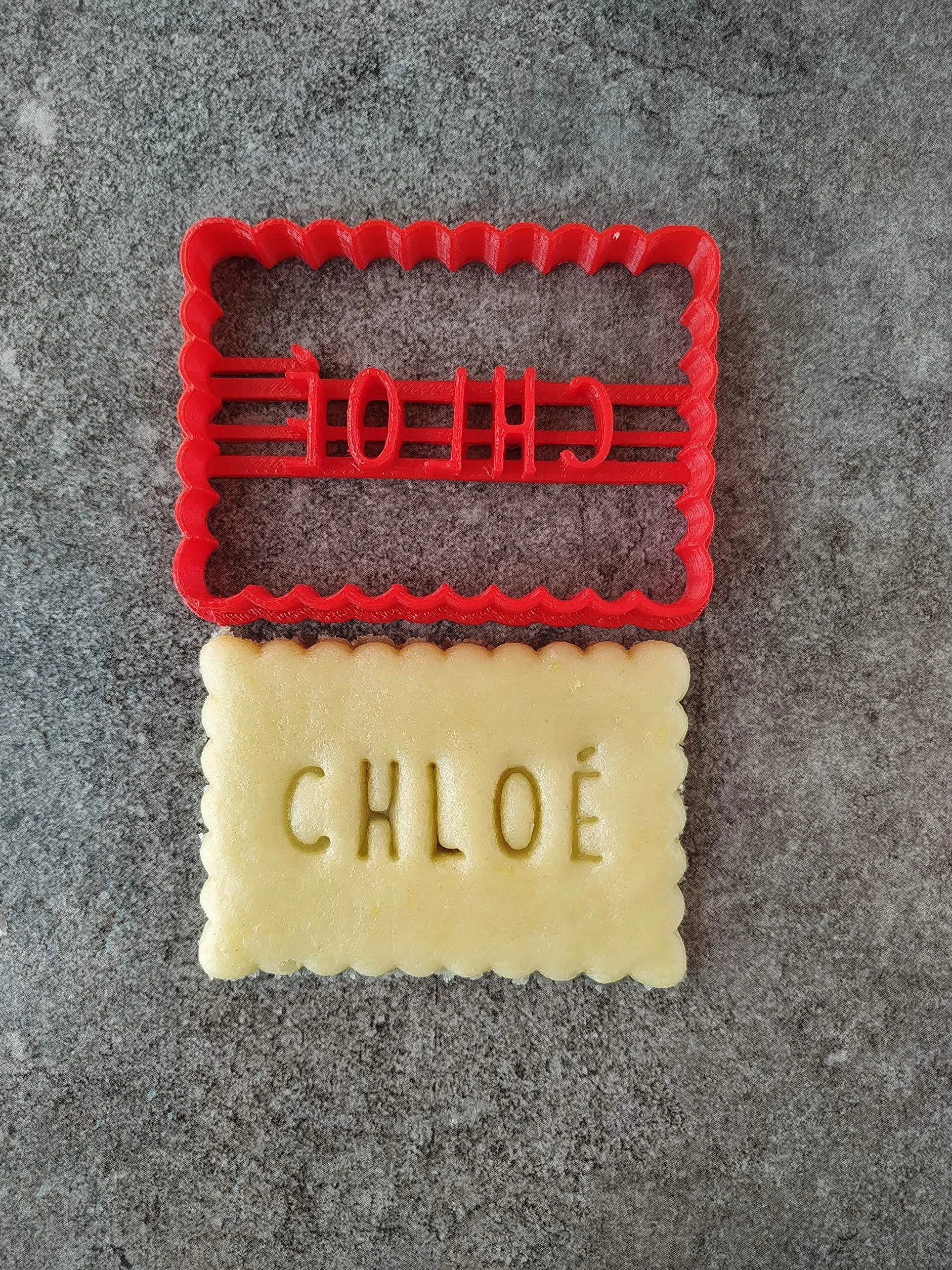 Emporte-pièce petit beurre personnalisable 3 lignes couleur au choix fabriqué en France