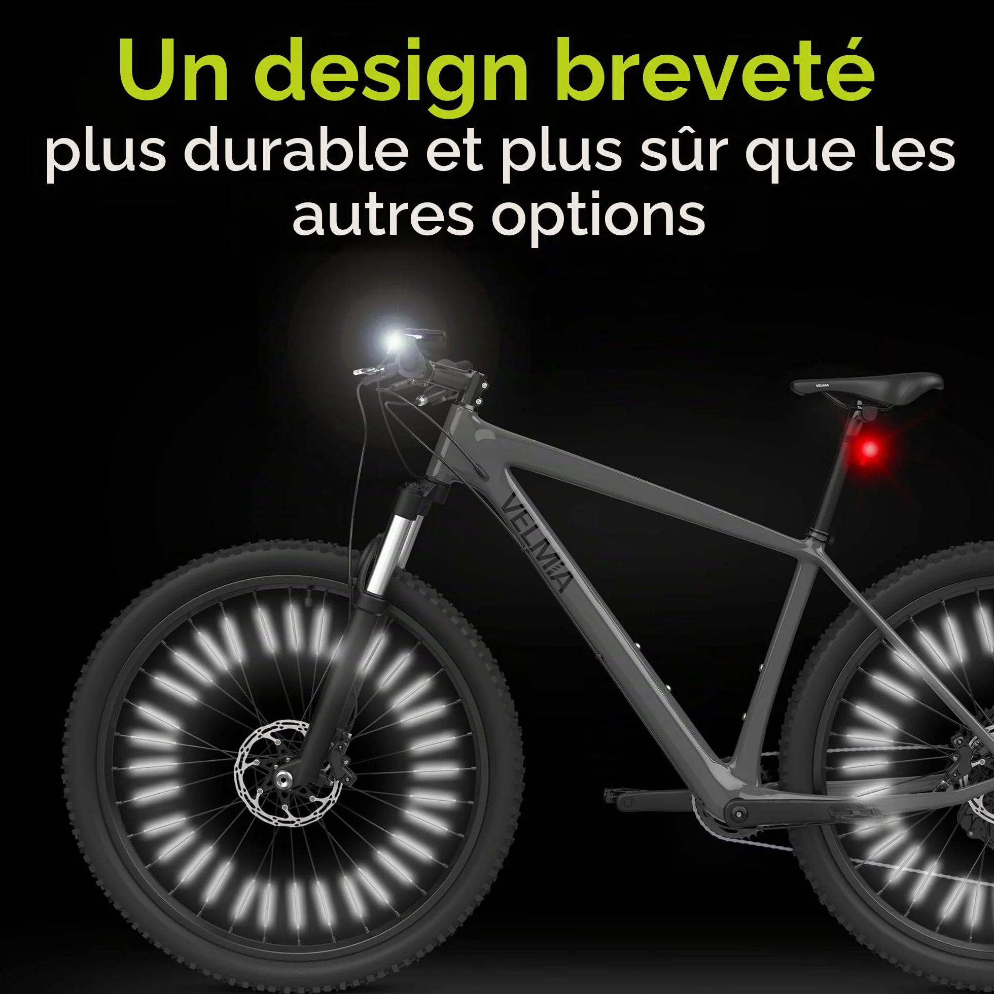 VELMIA Réflecteurs de Rayons [36 pièces] - 360° Visibilité et Montage Facile – Catadioptres pour vélos composés de matière réfléchissante