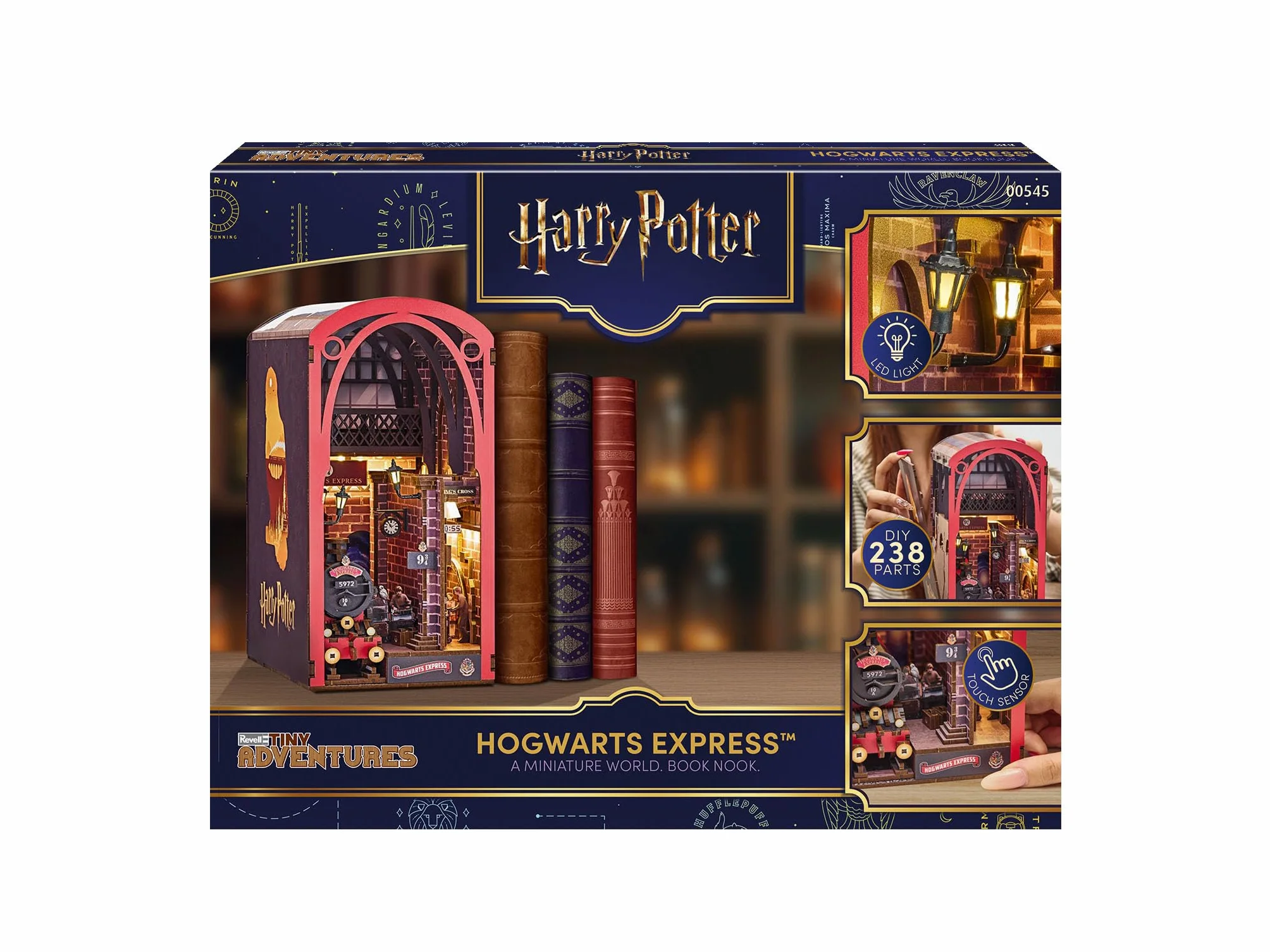 Revell Tiny Adventures Harry Potter Poudlard Express Book Nook avec éclairage LED 3D Miniature Bricolage en Bois