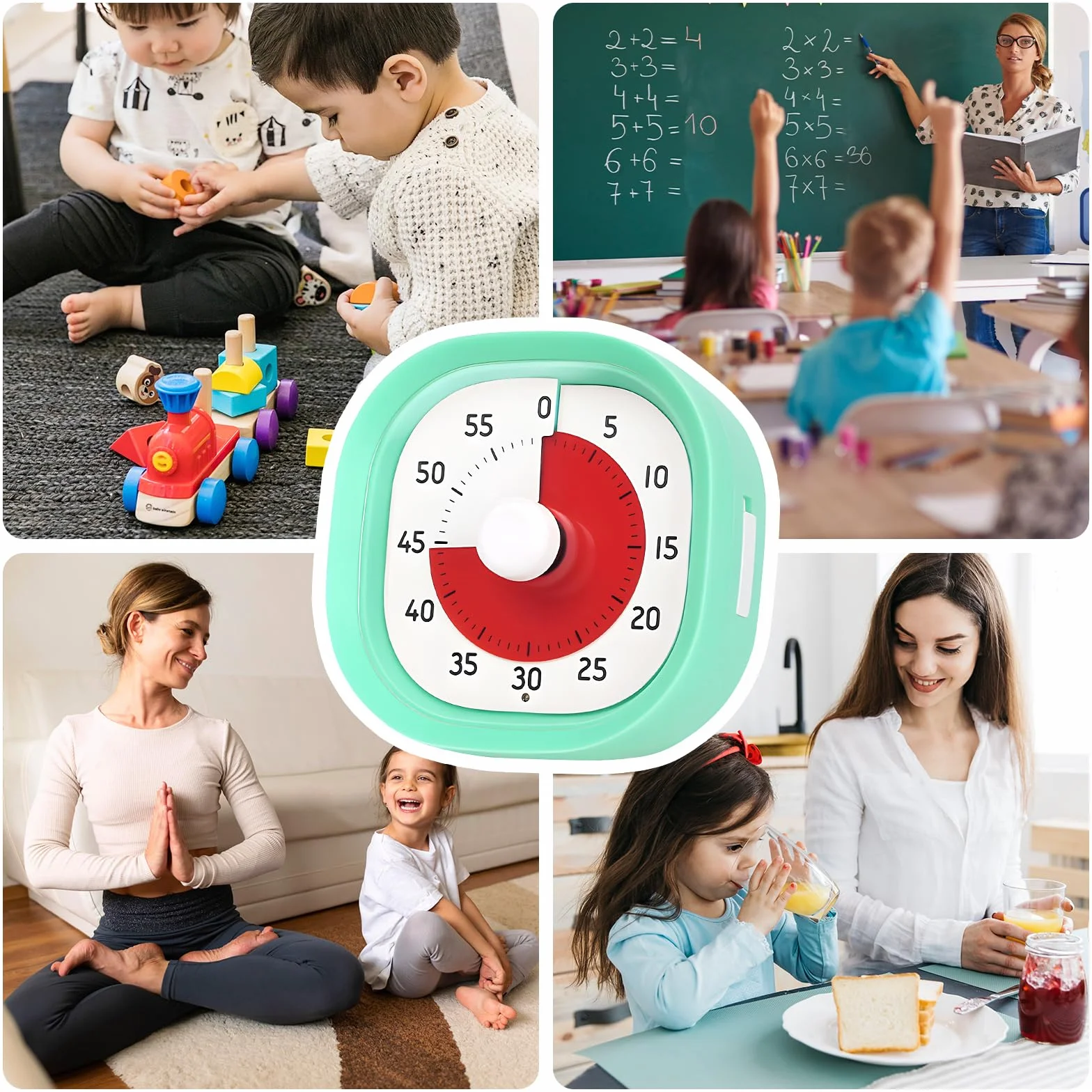 Minuteur Visuel avec Lampe 60 Minutes Arc-en-Ciel pour Enfants Cuisine Salle de Classe